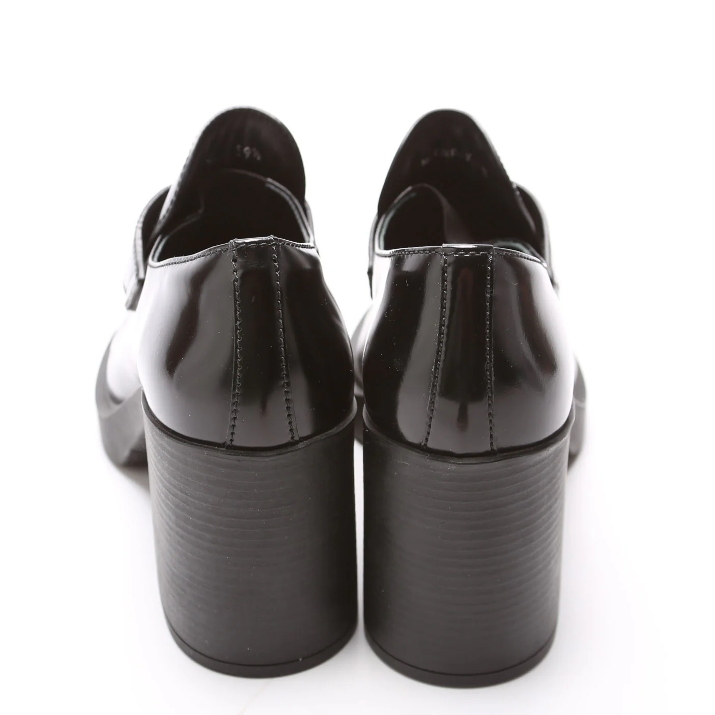 Triangle Logo Heel Loafers Brushed Leather Size 39.5 - Image 4