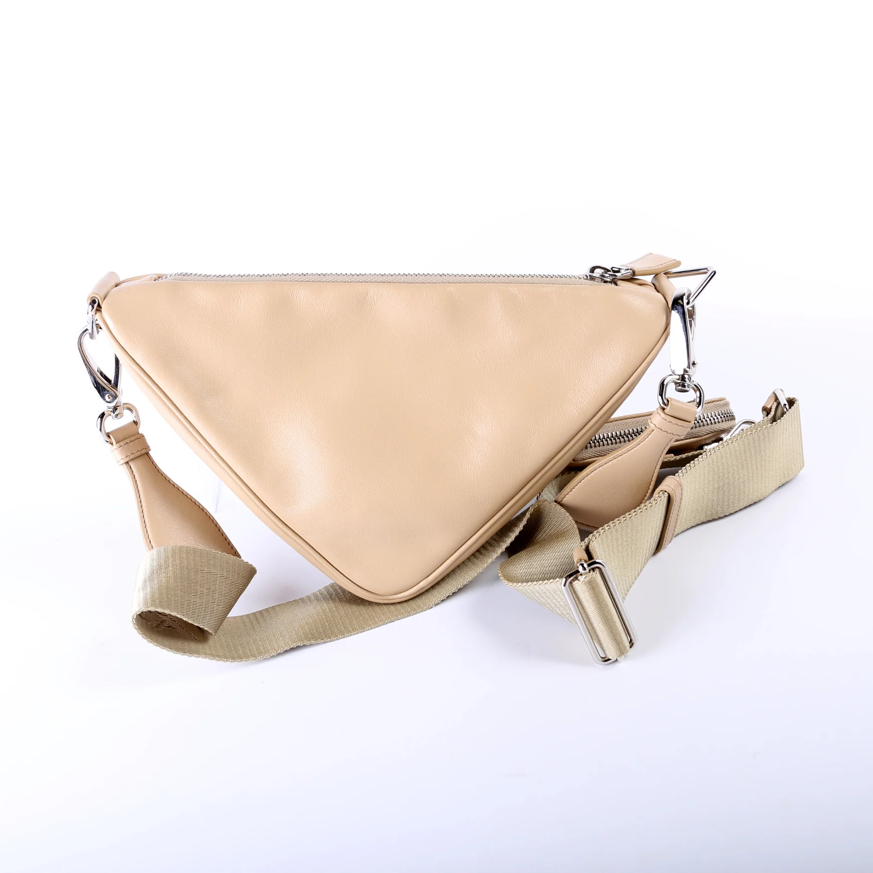 Triangle Logo Leather Shoulder Bag - Image 2