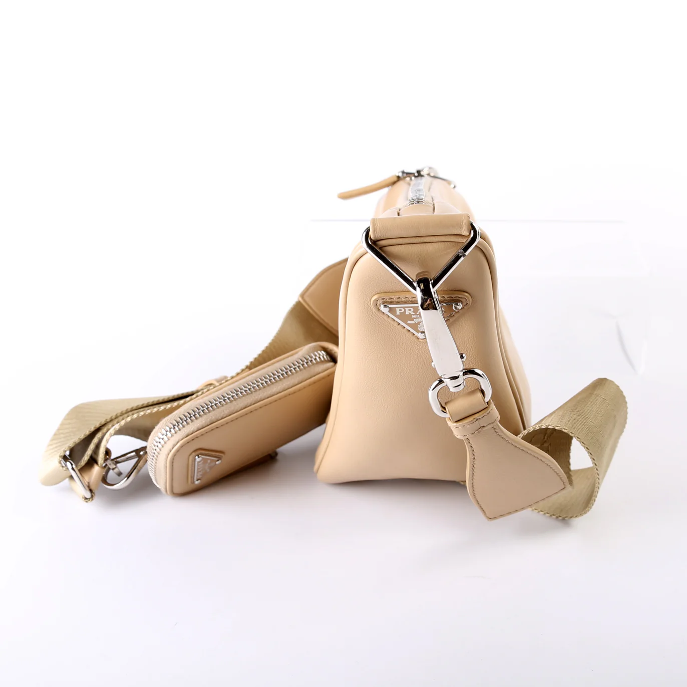 Triangle Logo Leather Shoulder Bag - Image 4