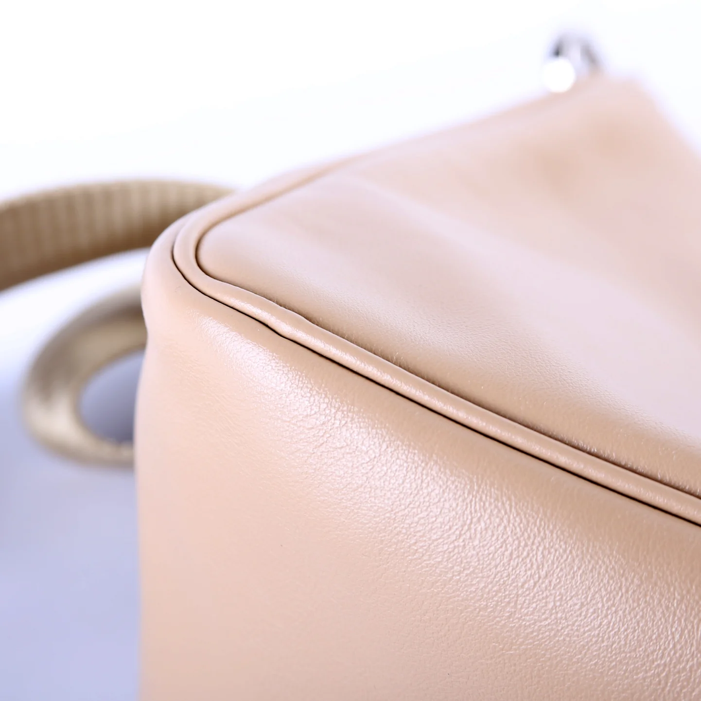 Triangle Logo Leather Shoulder Bag - Image 7