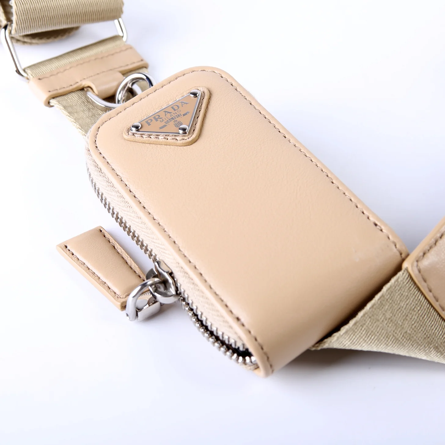 Triangle Logo Leather Shoulder Bag - Image 8
