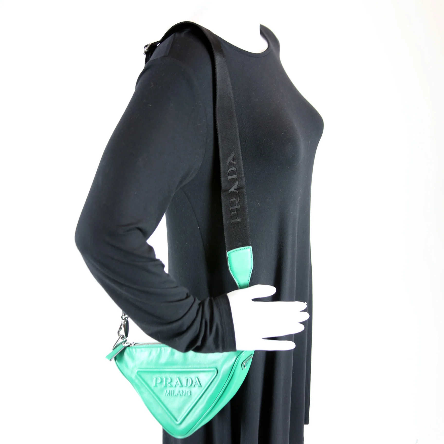 Triangle Logo Leather Shoulder Bag - Image 10