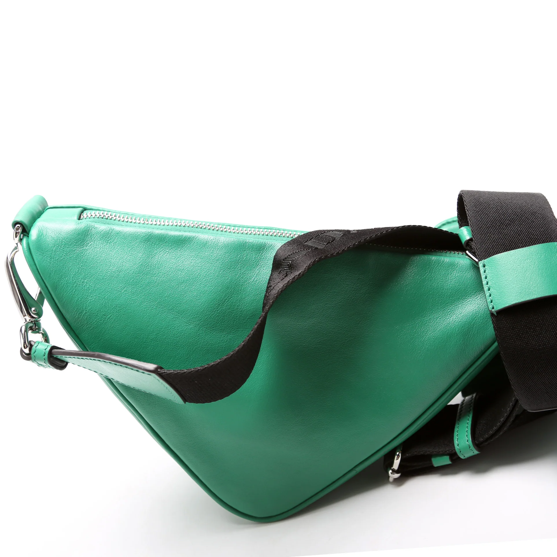 Triangle Logo Leather Shoulder Bag - Image 3