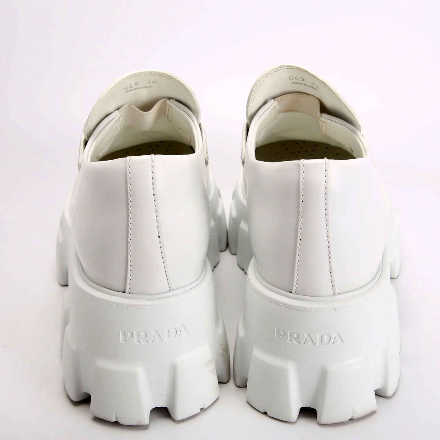 Triangle Logo Monolith Loafers Size 39 White - Image 4