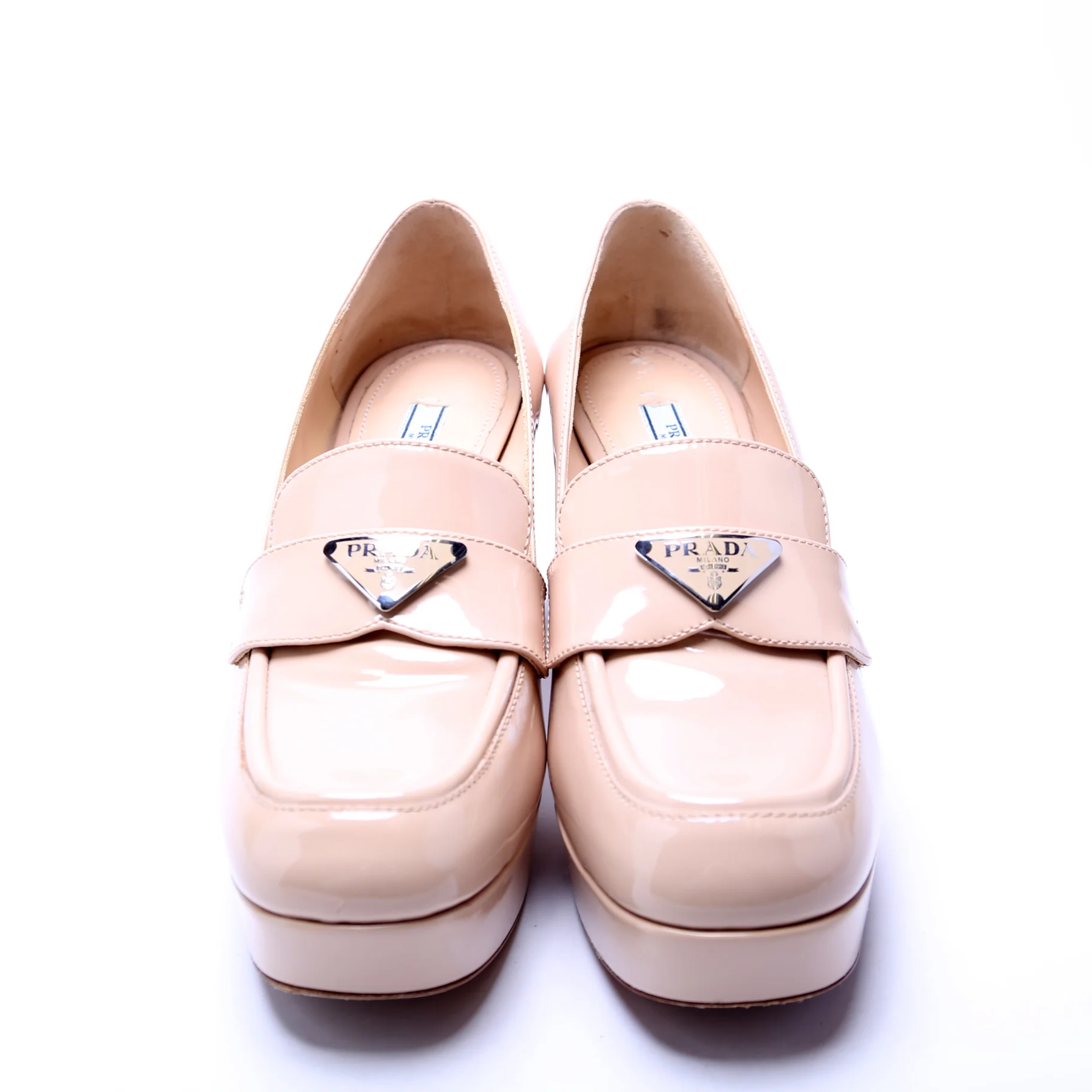 Triangle Logo Patent Platform Loafers Size 39.5 - Image 2