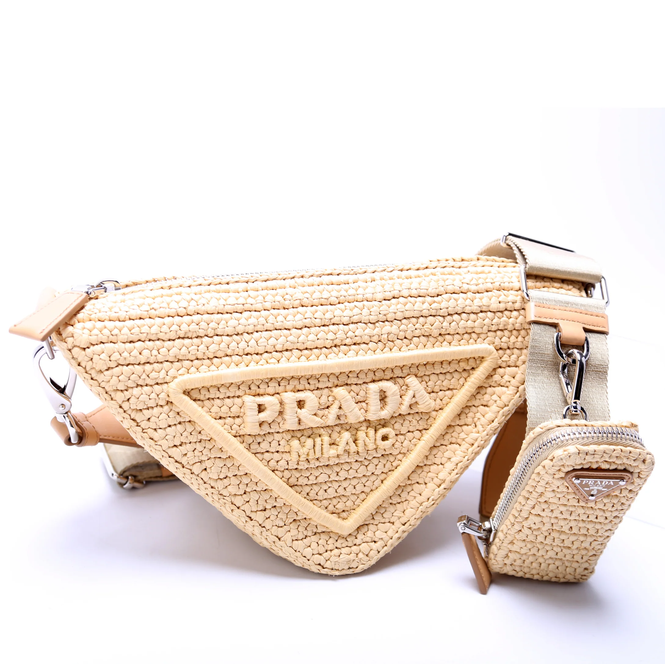 Triangle Logo Raffia Tan - Image 2