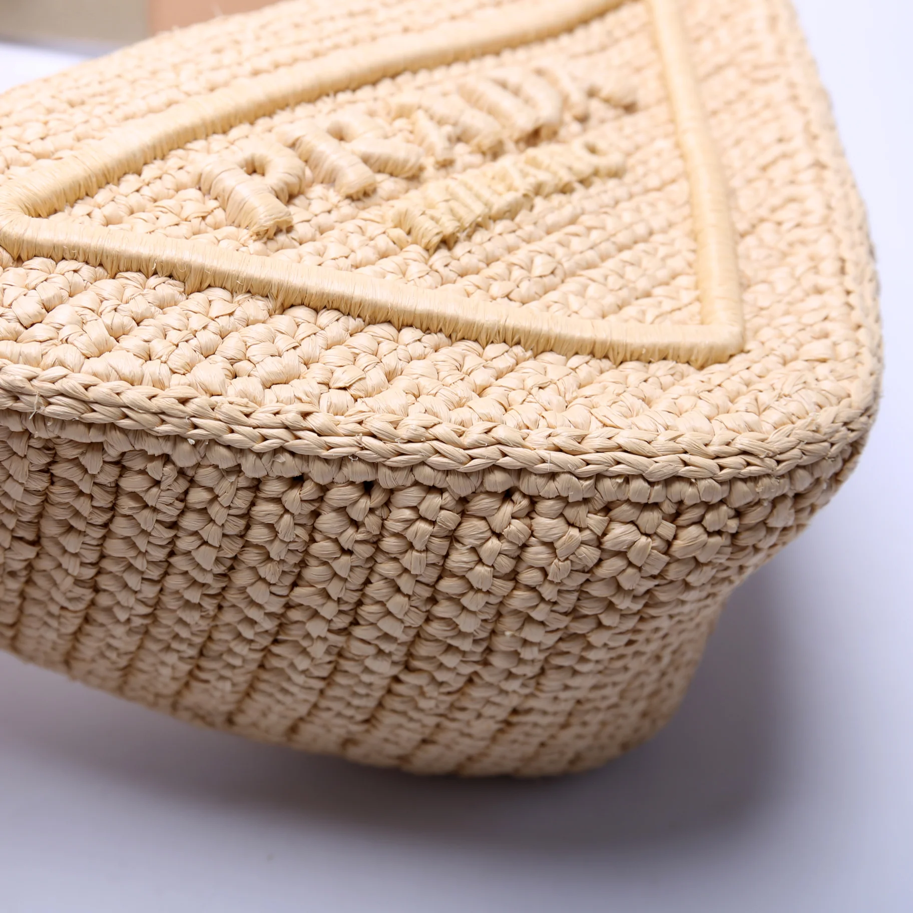 Triangle Logo Raffia Tan - Image 6