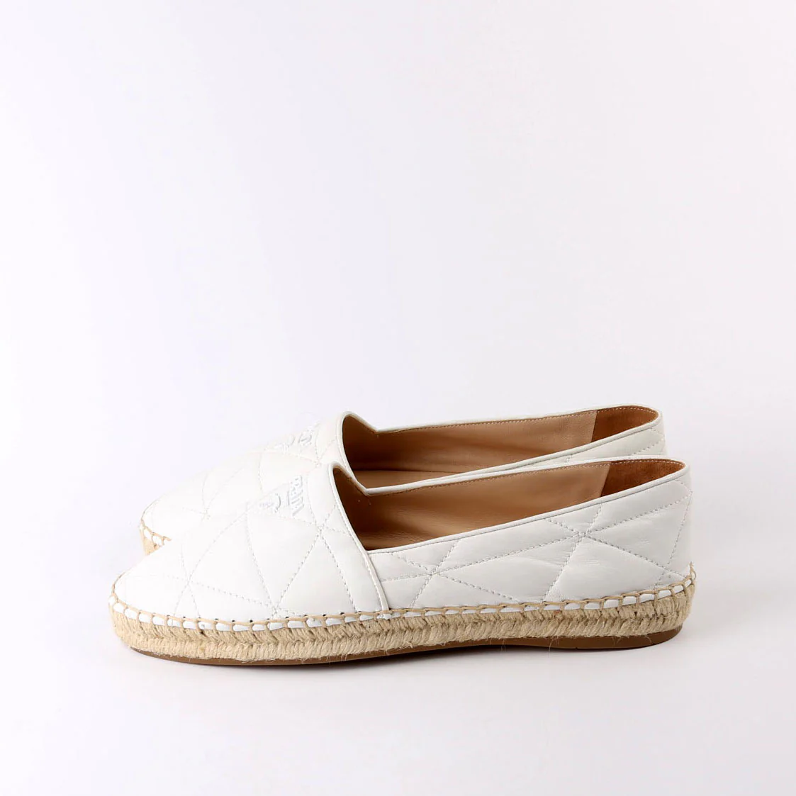 Triangle Quilted Leather Espadrilles Size 41 - Image 3