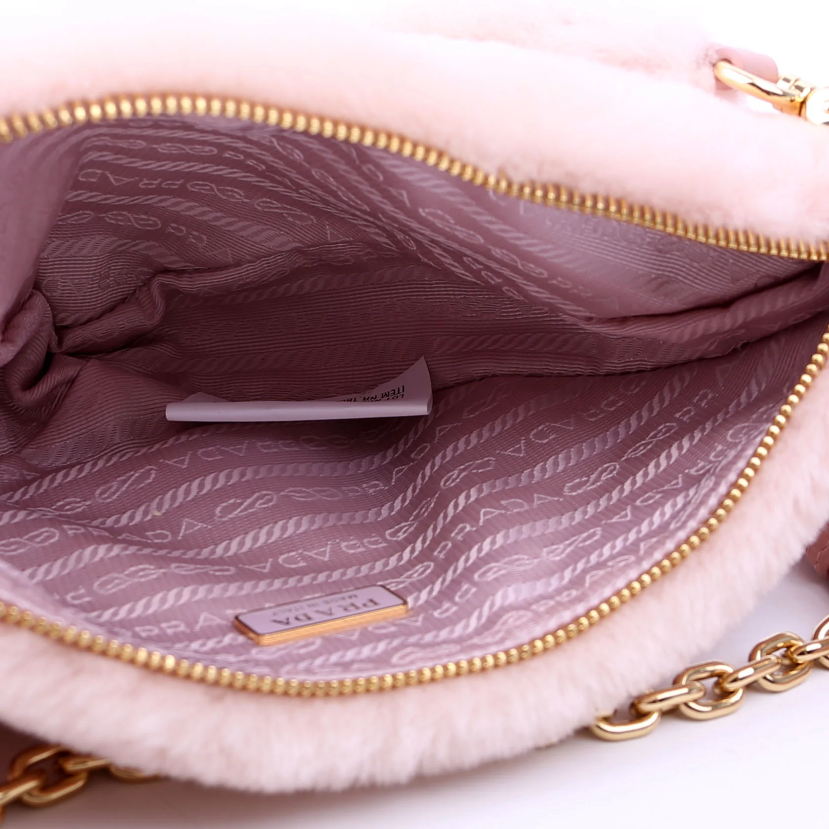 Triangle Shearling Mini Bag Pink - Image 13