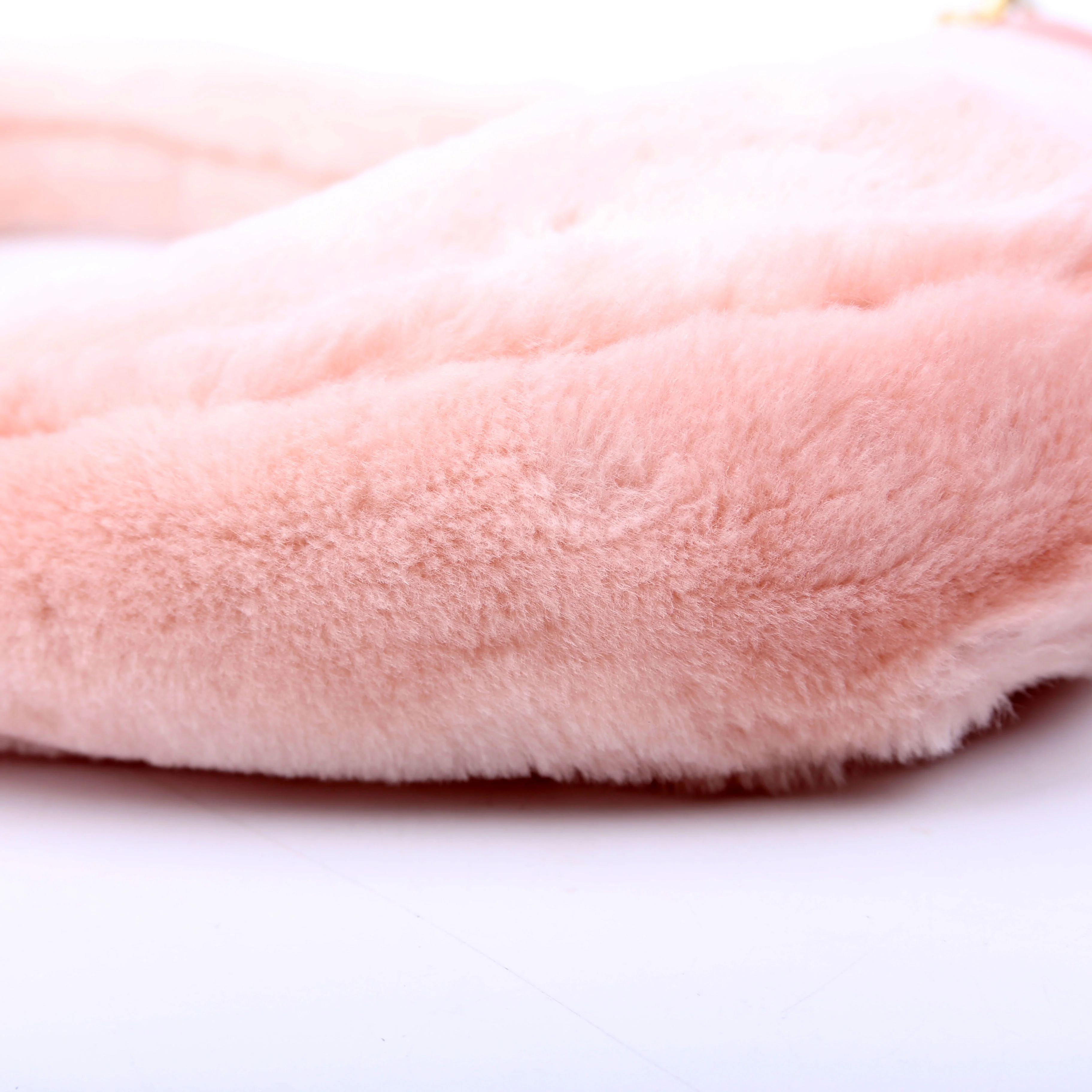 Triangle Shearling Mini Bag Pink - Image 6