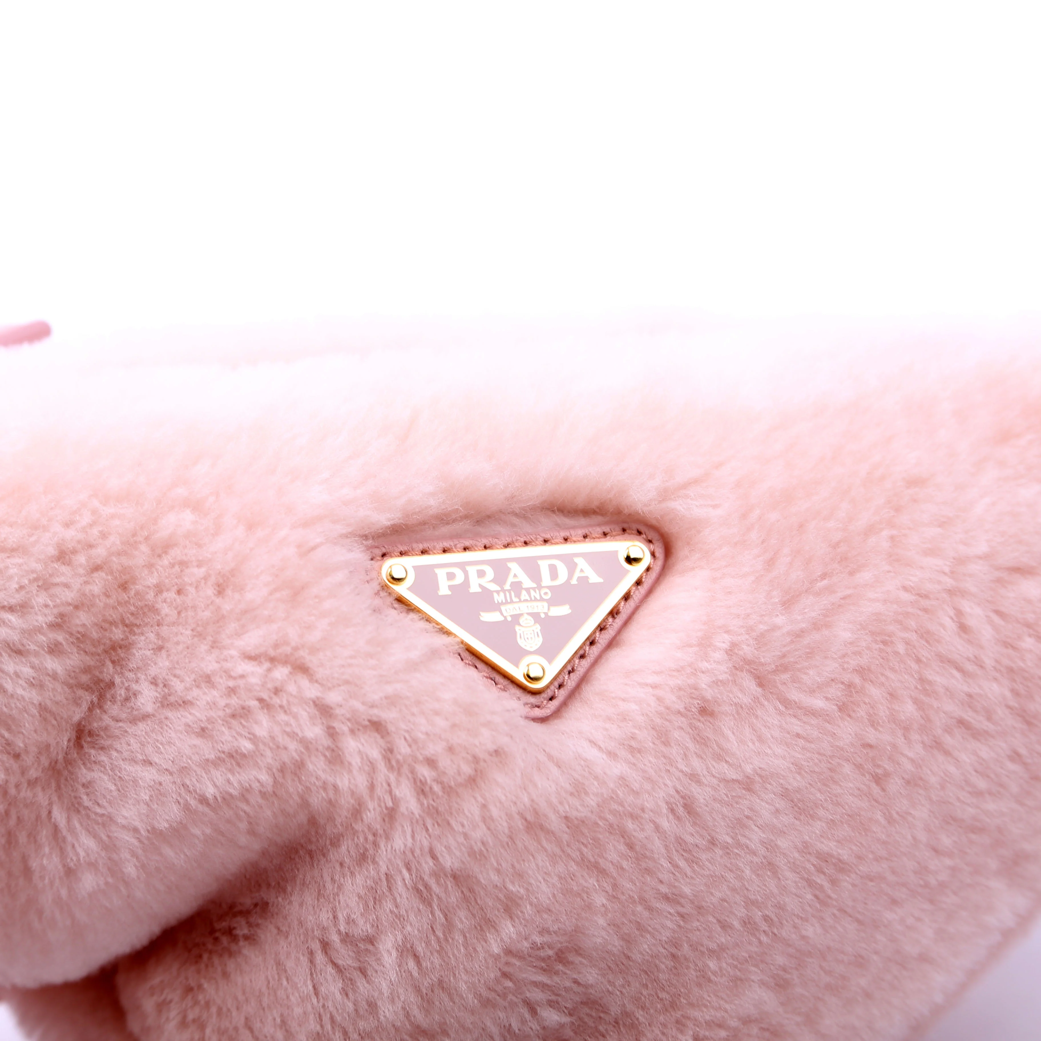 Triangle Shearling Mini Bag Pink - Image 8