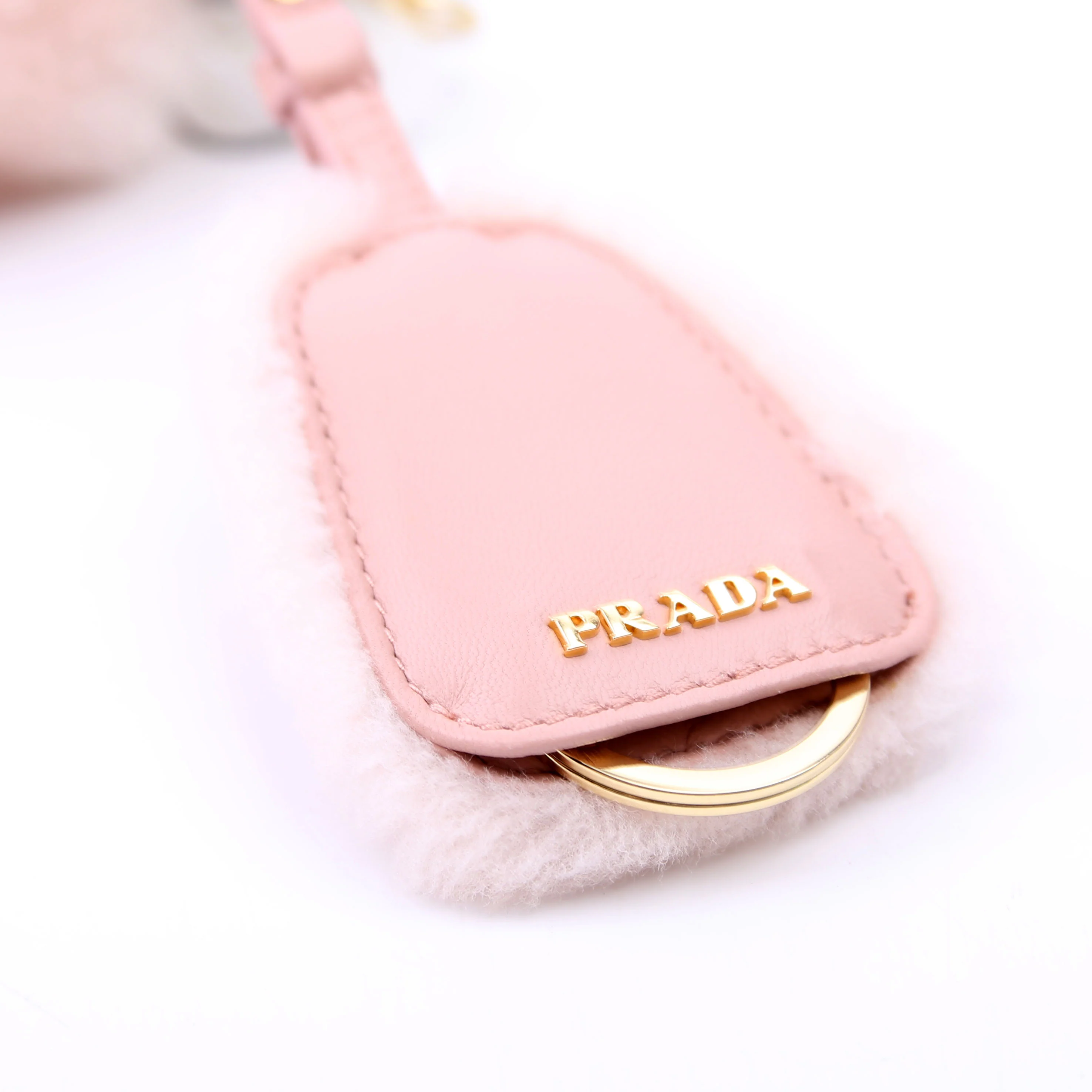 Triangle Shearling Mini Bag Pink - Image 9