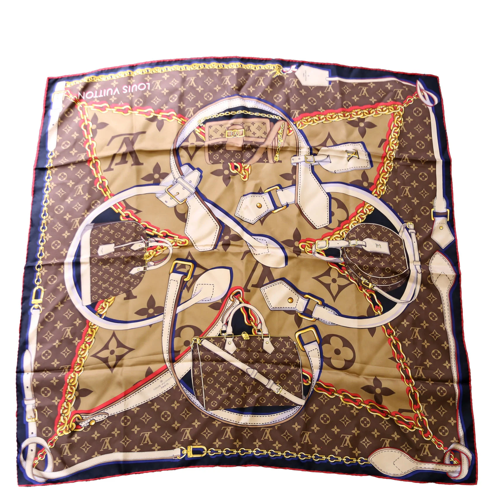 Tribute To Square Silk Scarf Brown/Multi - Image 4