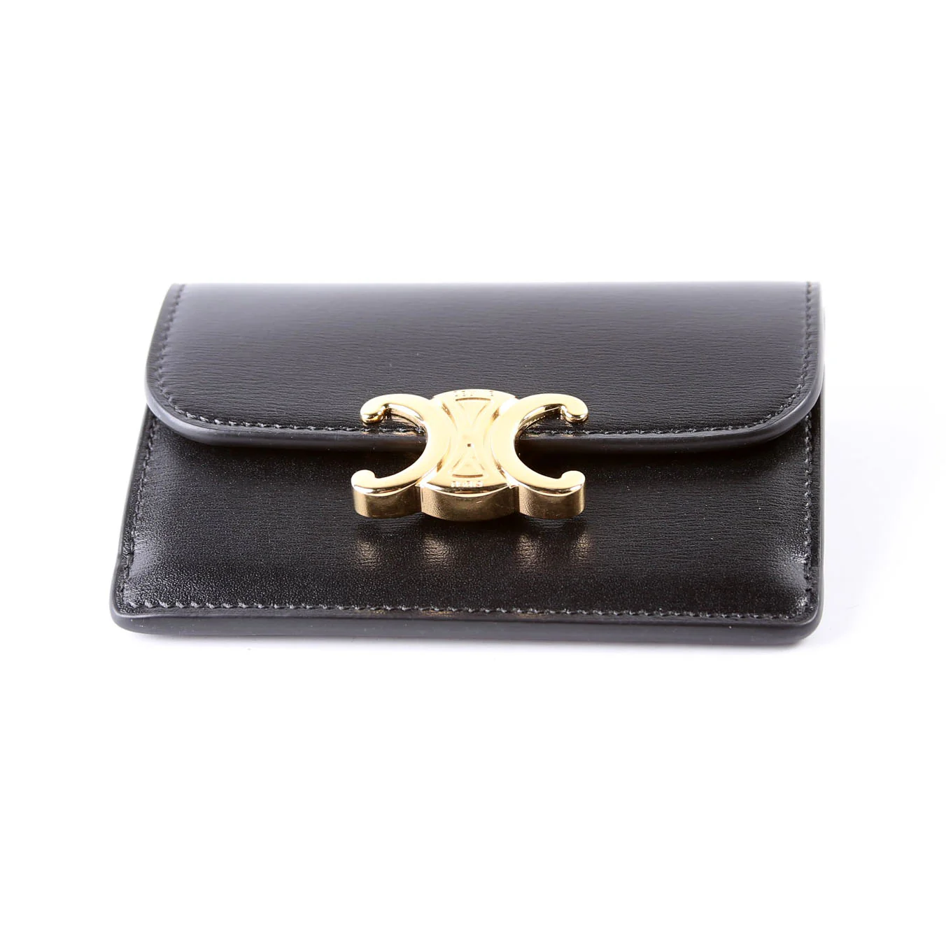 Triomphe Calf Flap Card Holder Black - Image 5
