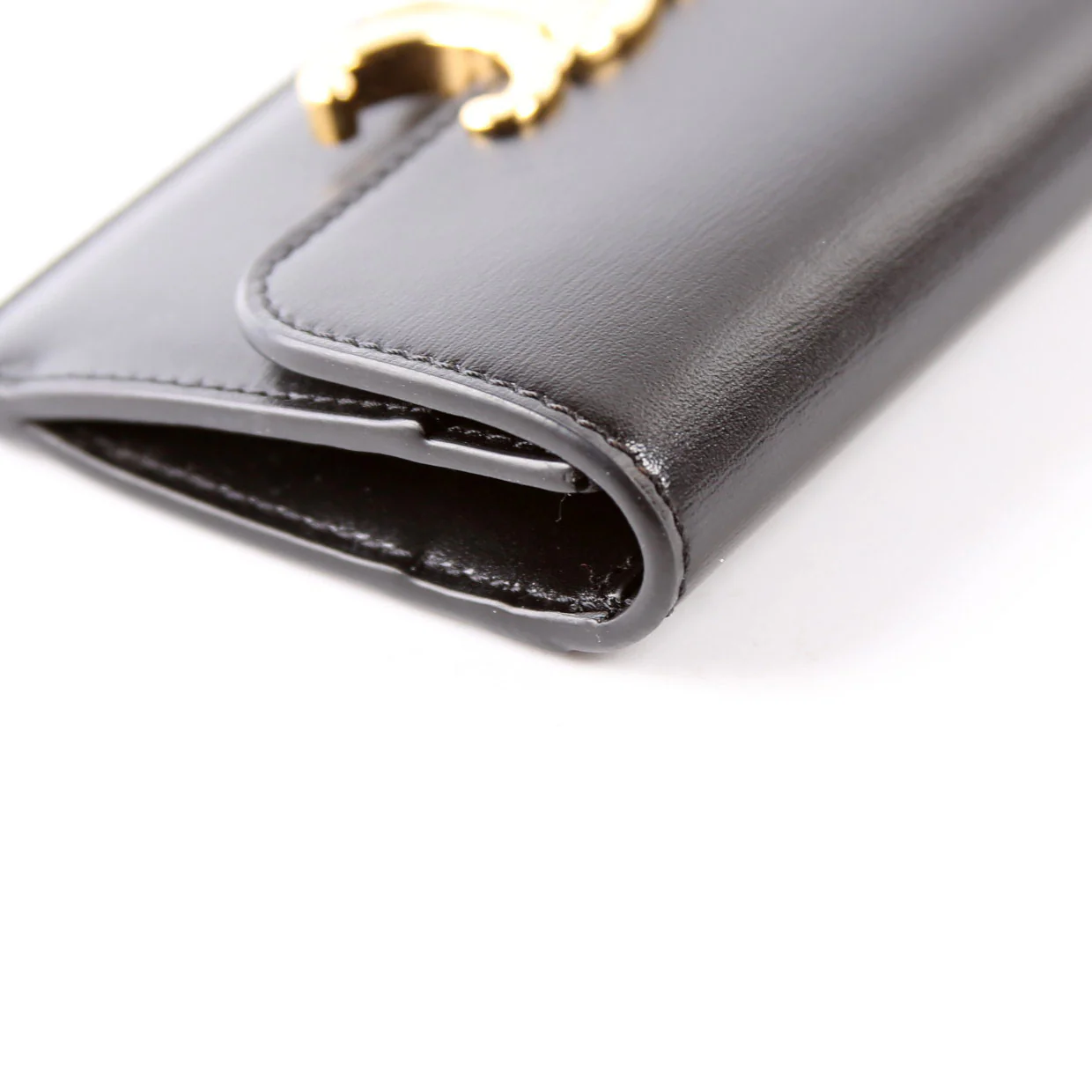 Triomphe Calf Flap Card Holder Black - Image 8
