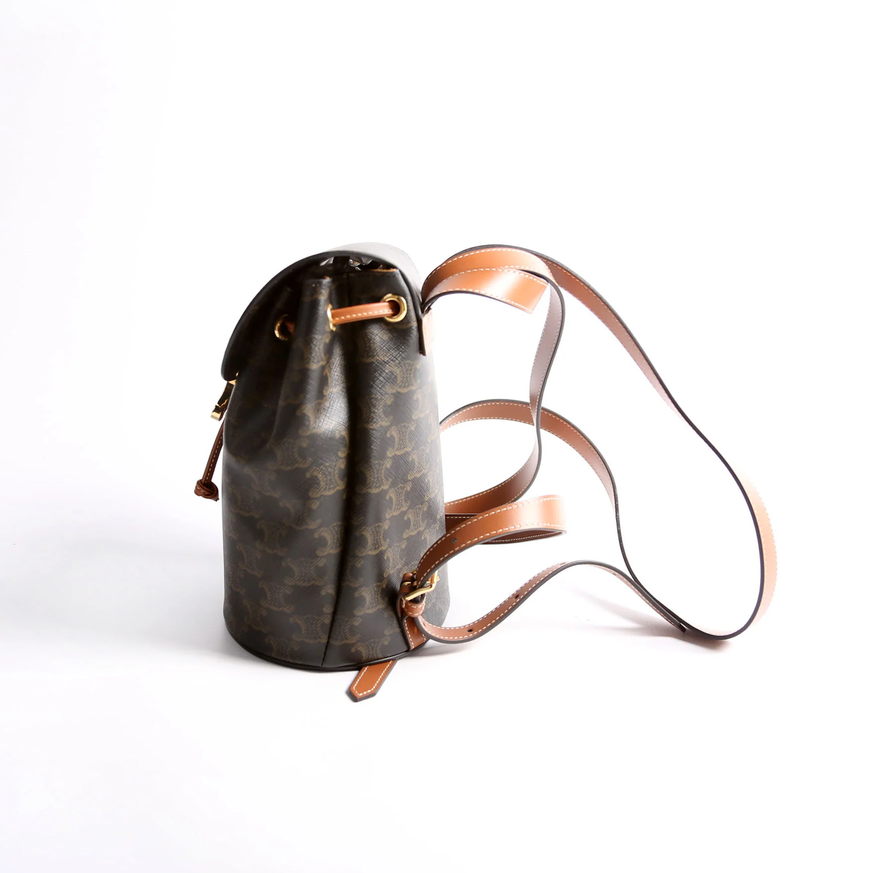 Triomphe Calfskin Bonnie Backpack Black/Brown - Image 4