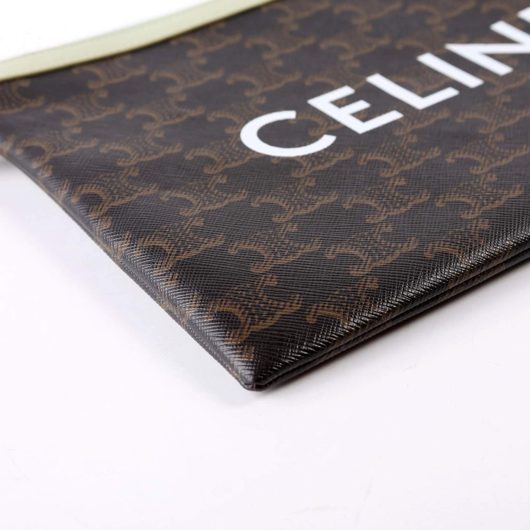 Triomphe Canvas Logo Small Pouch Brown - Image 5