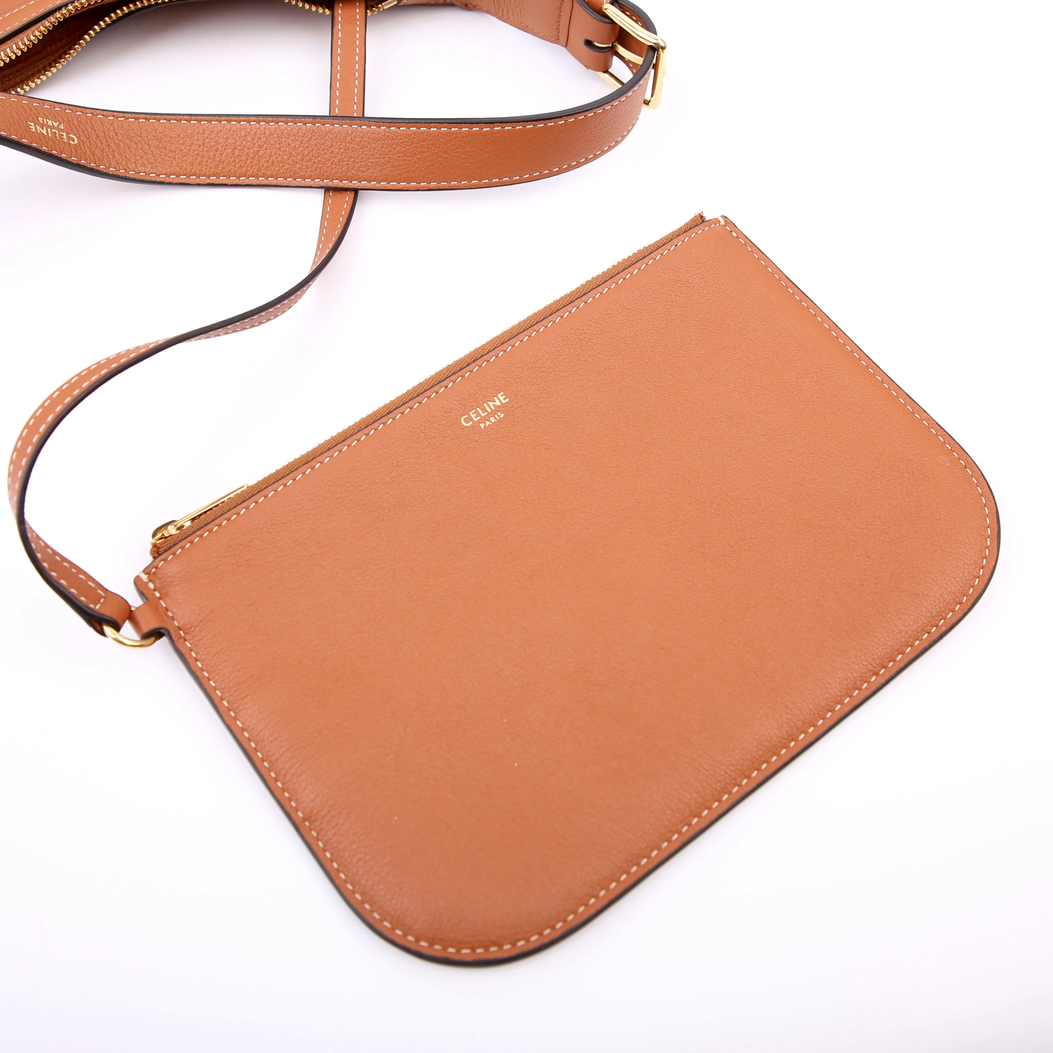 Triomphe Heloise Medium Shoulder Calfskin Brown - Image 12