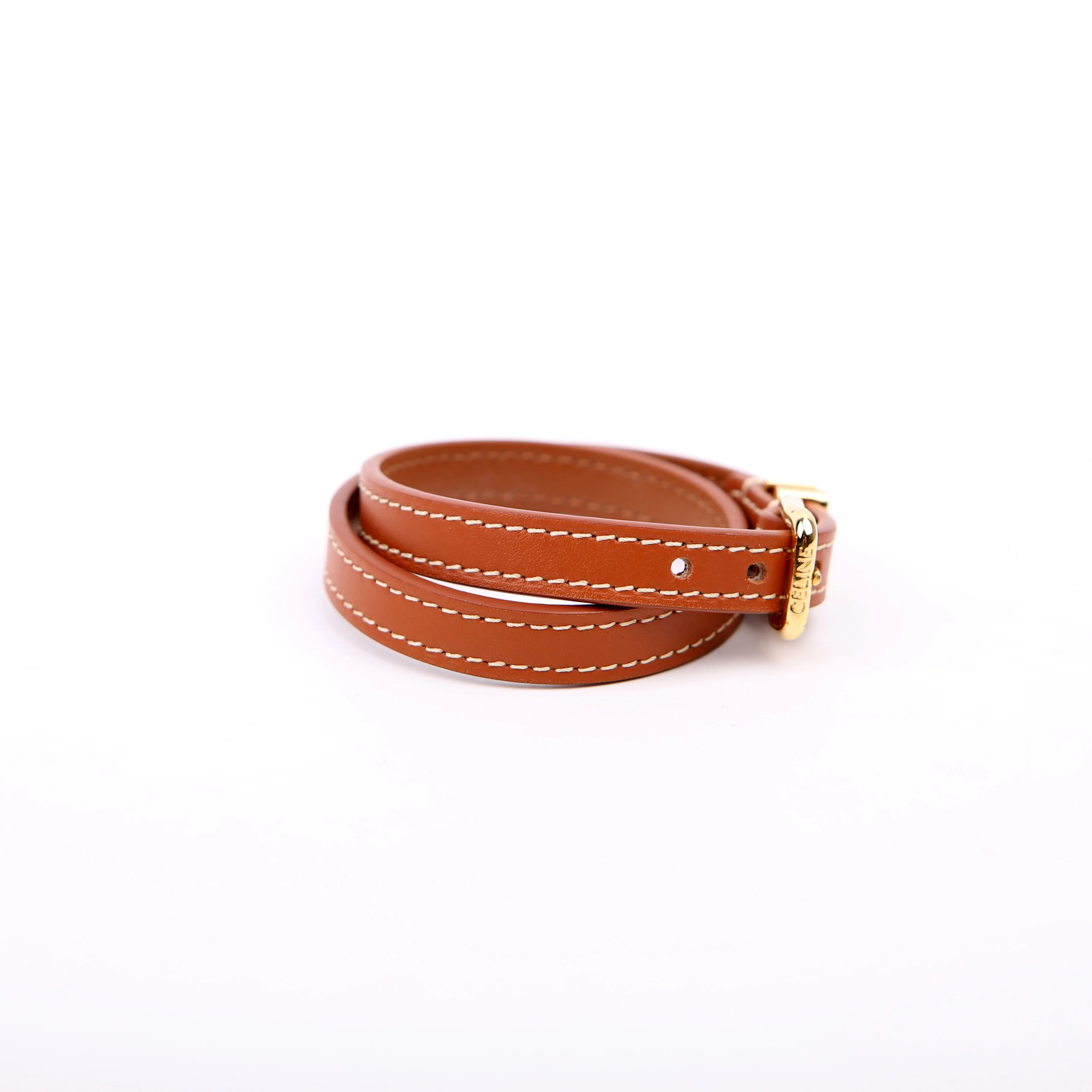 Triomphe Les Cuirs Double Wrap Bracelet Brown - Image 2