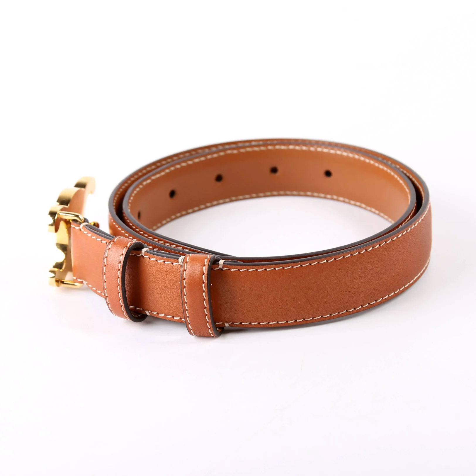 Triomphe Medium Taurillion Leather Belt Size 70 Brown - Image 2