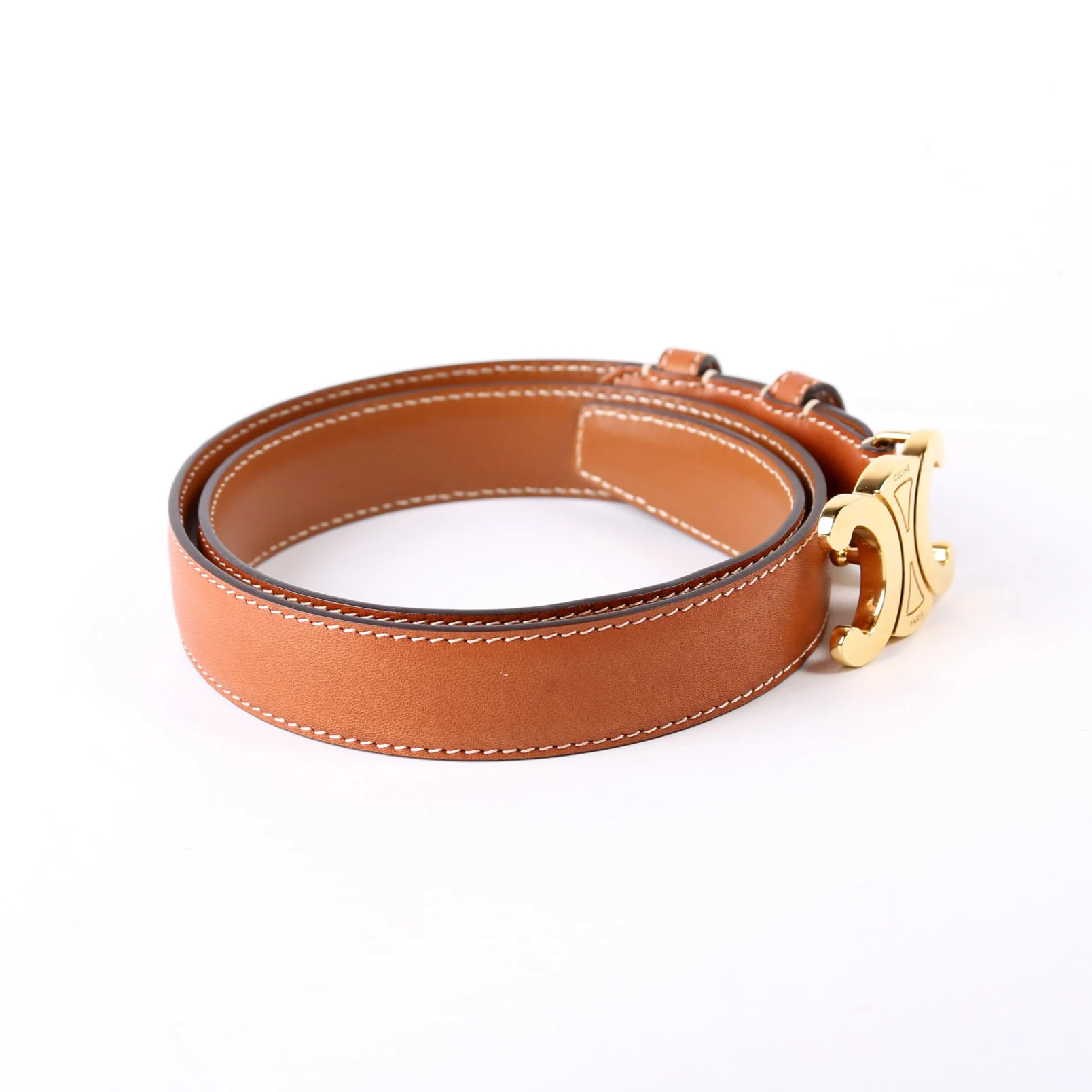 Triomphe Medium Taurillion Leather Belt Size 70 Brown - Image 4