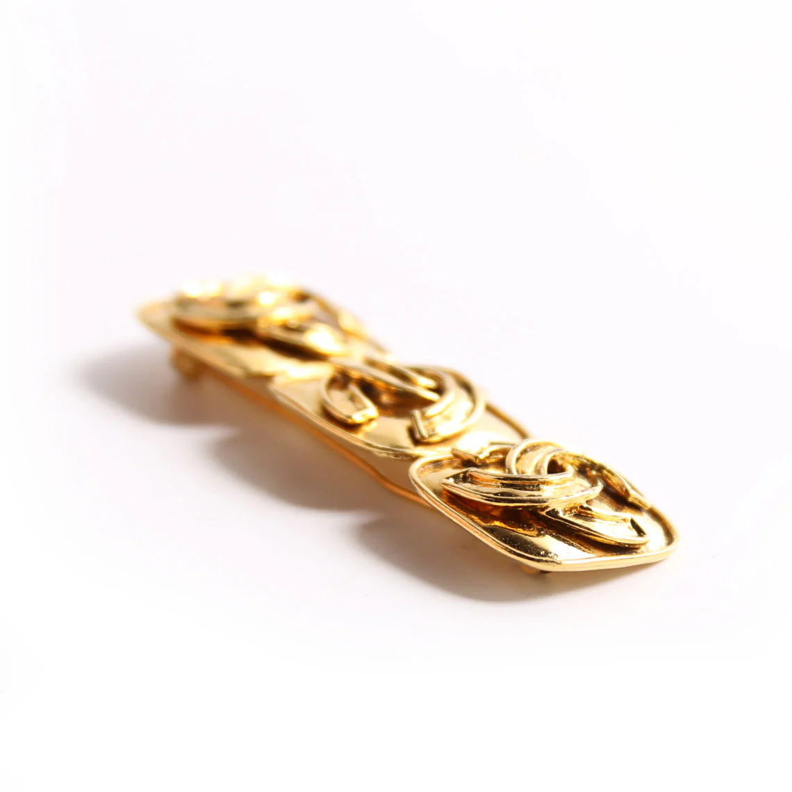 Triple CC Vintage Brooch Gold - Image 3