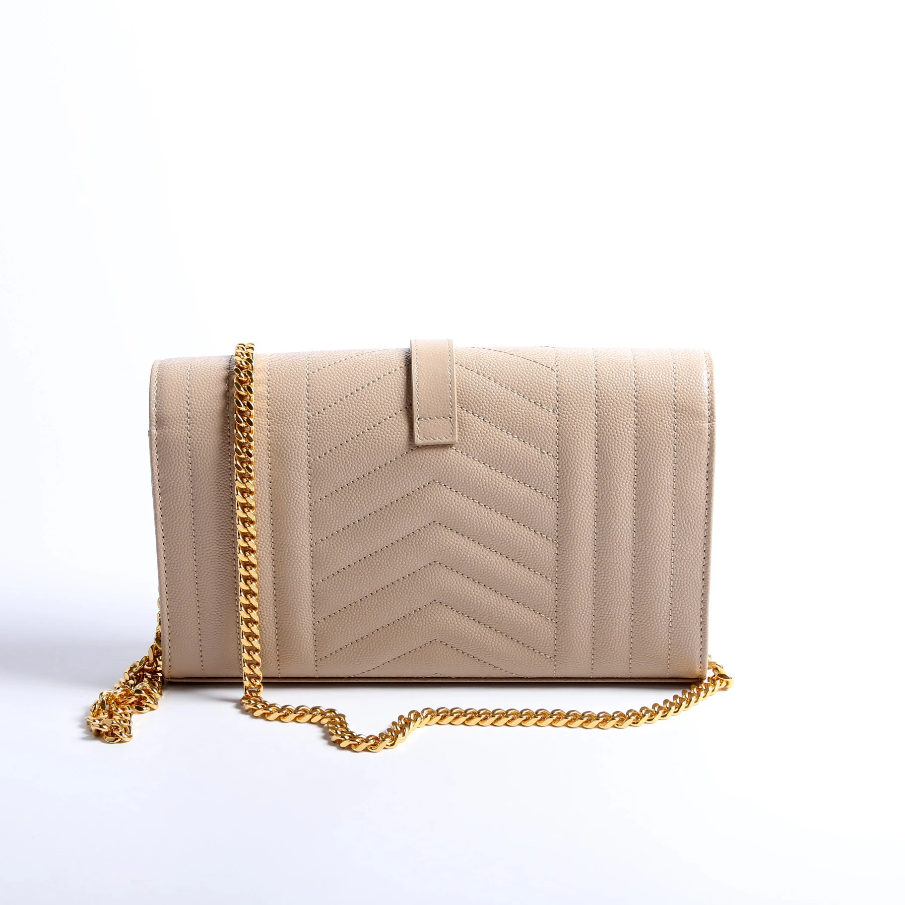 Triquilt Grain De Poudre Chain Wallet 620280 Tan - Image 3