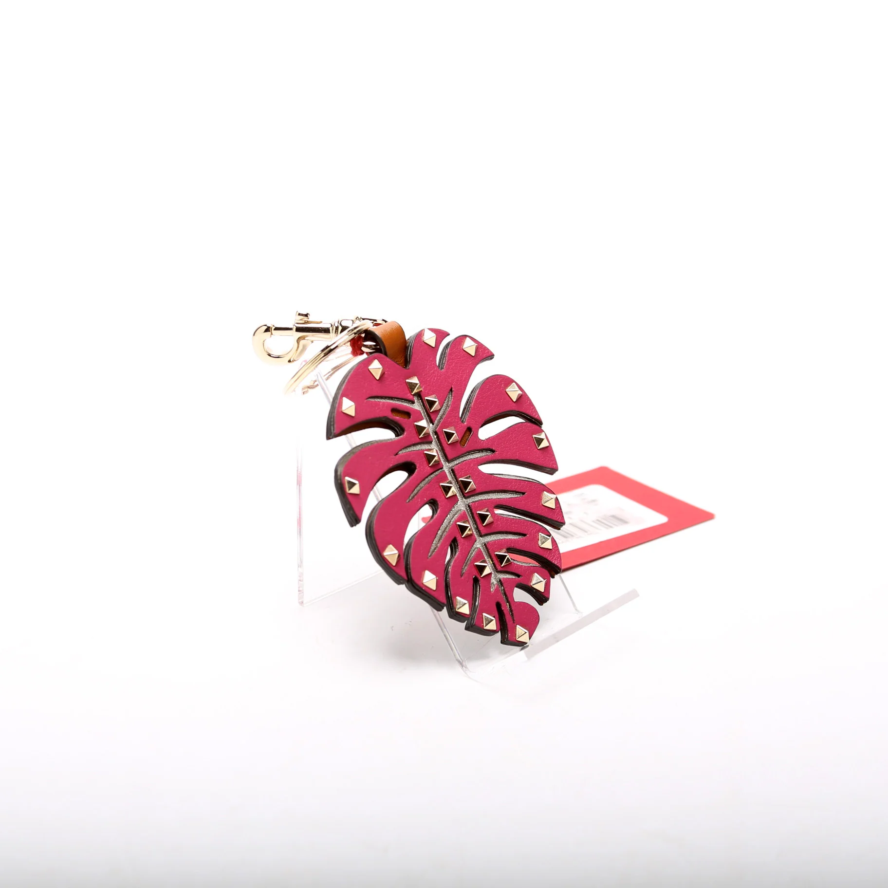 Tropical Dream Rockstud Palm Leaf Key Chain - Image 2