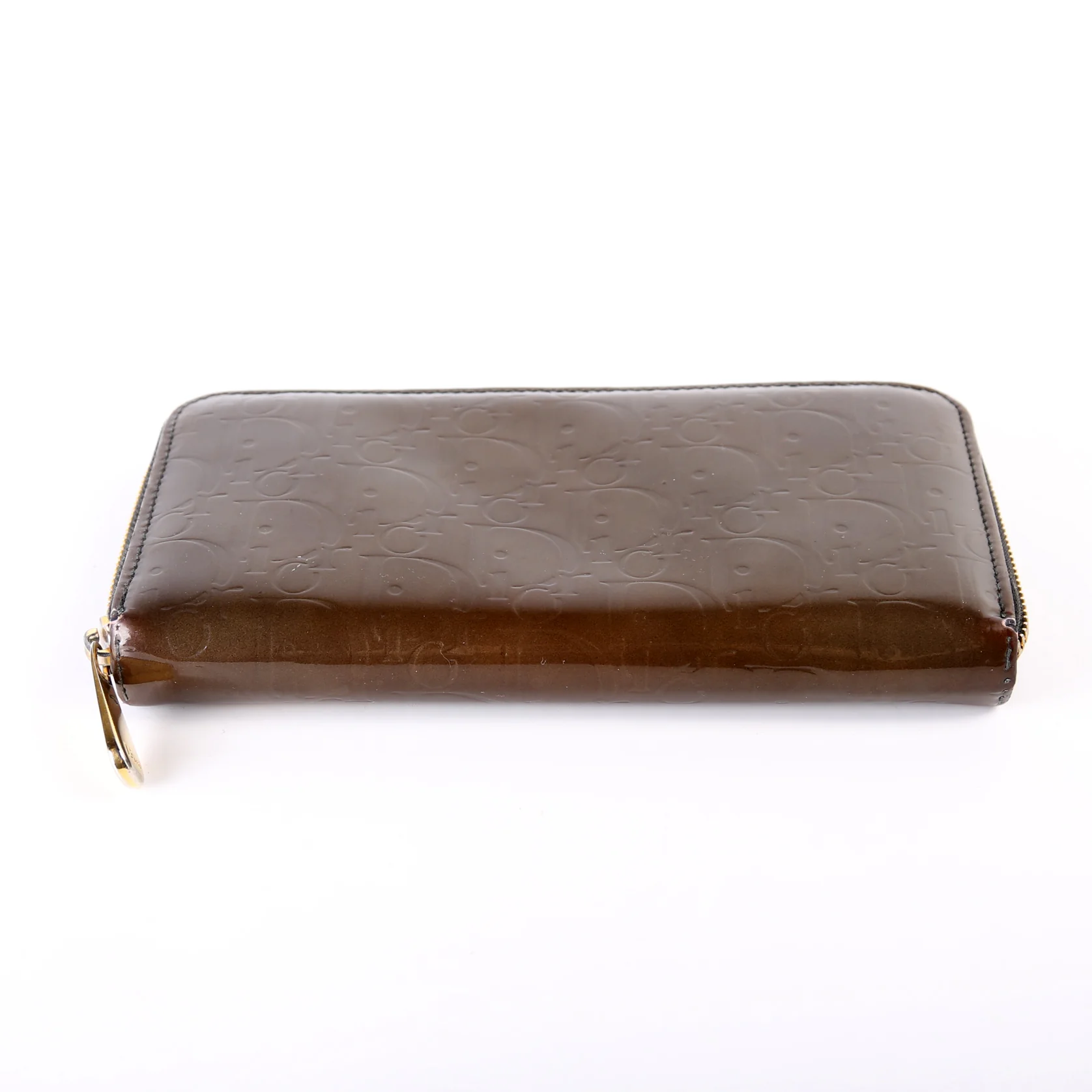 Trotter Zip Around Patent Wallet Green - Image 5