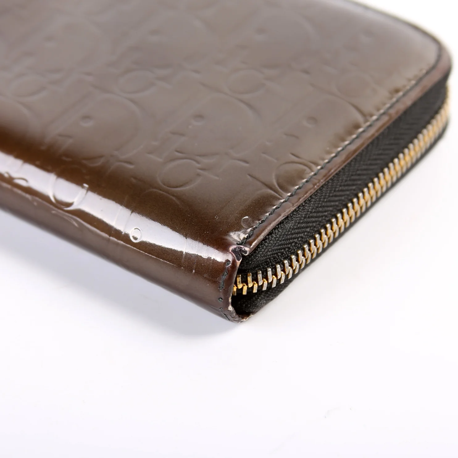 Trotter Zip Around Patent Wallet Green - Image 7