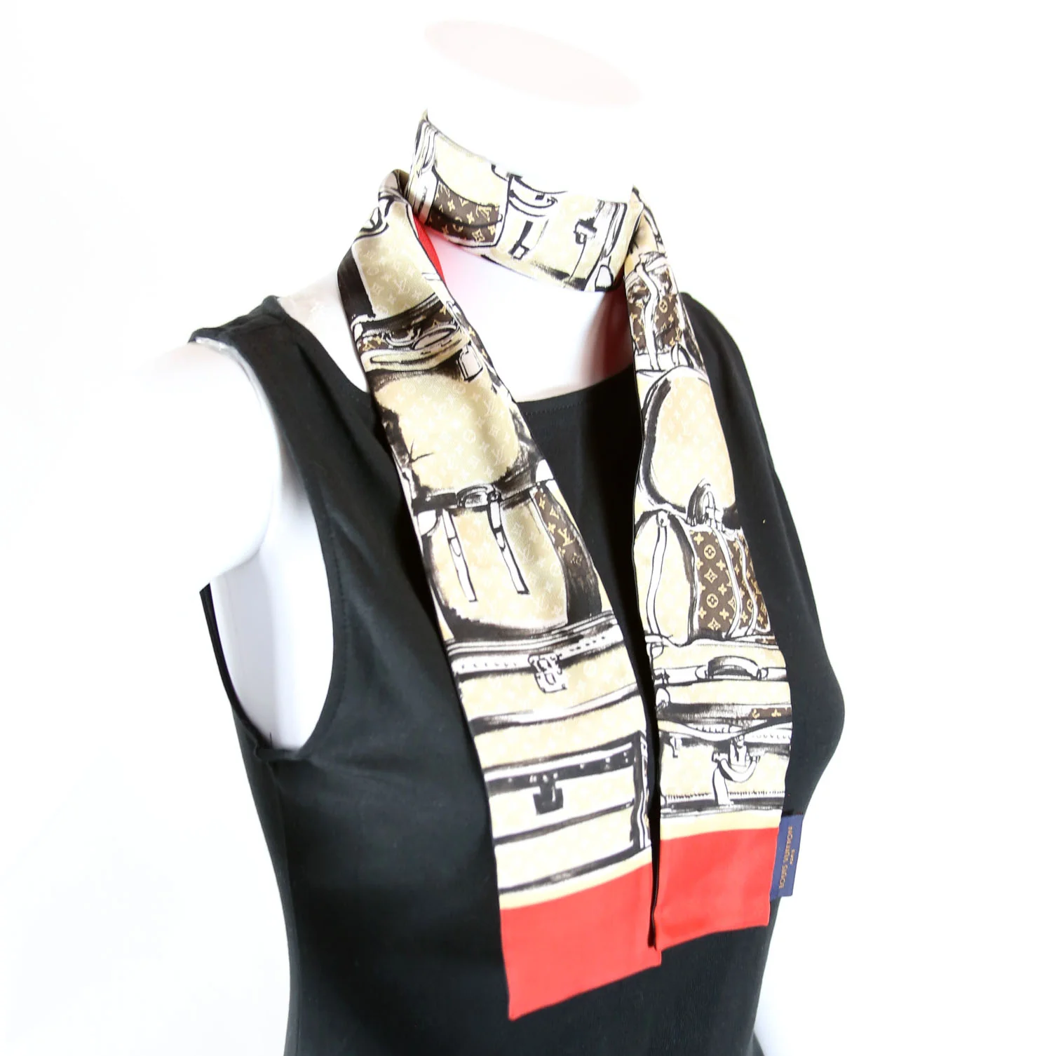 Trunks Bandeau Silk Scarf Beige/Red - Image 5