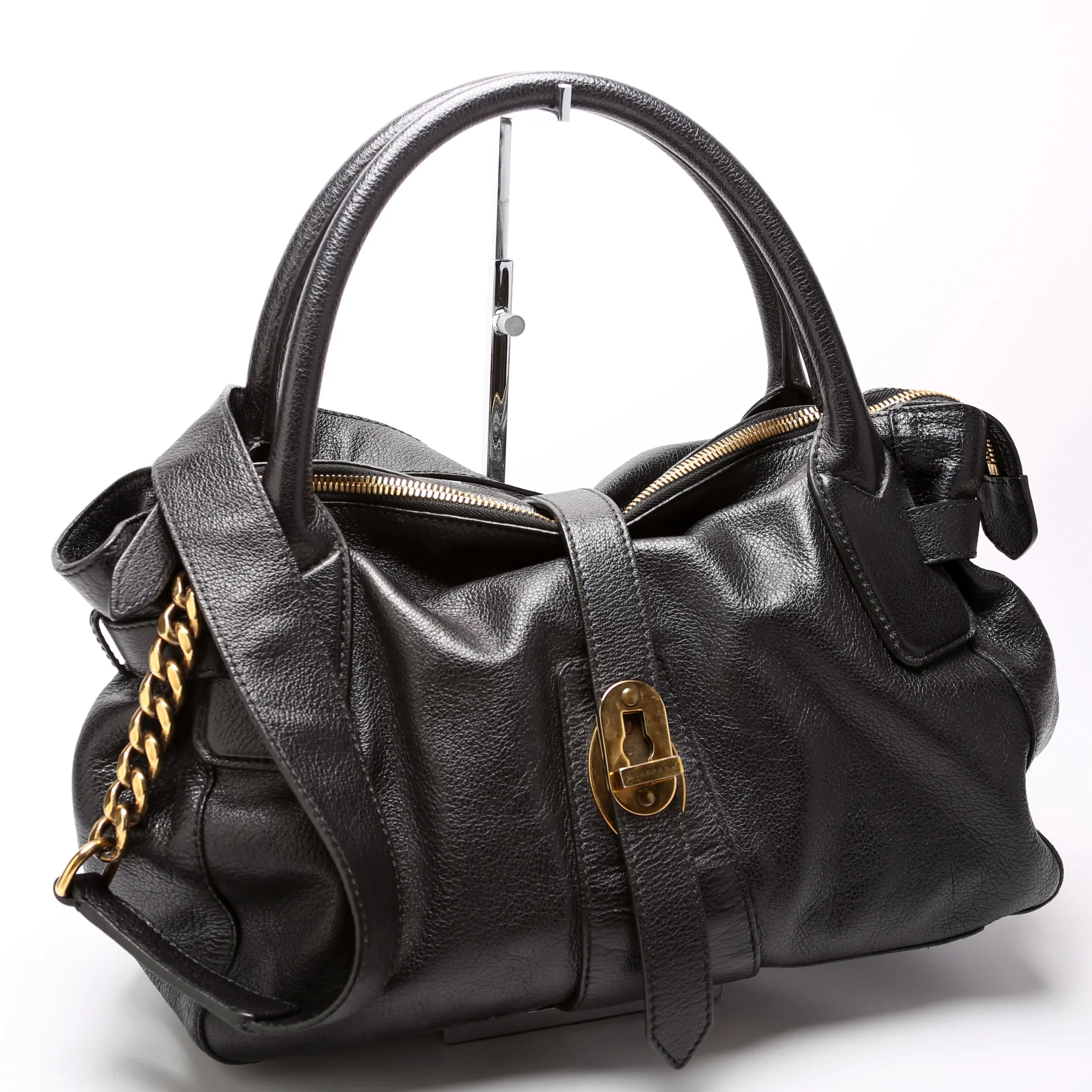Turn Lock Buffalo Leather E/W Tote - Image 2