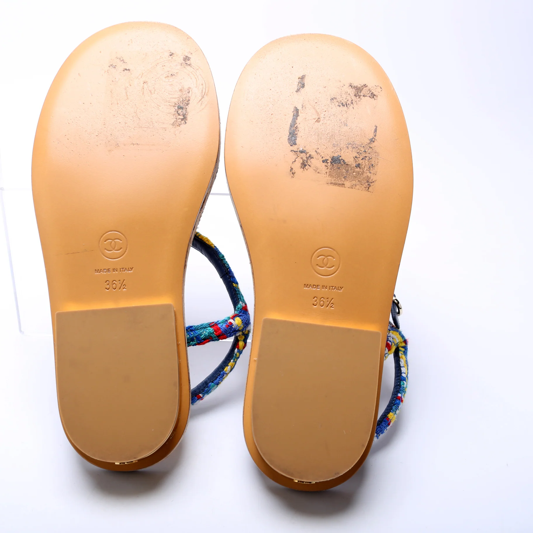 Tweed Ankle Strap Sandals Size 36.5 - Image 6