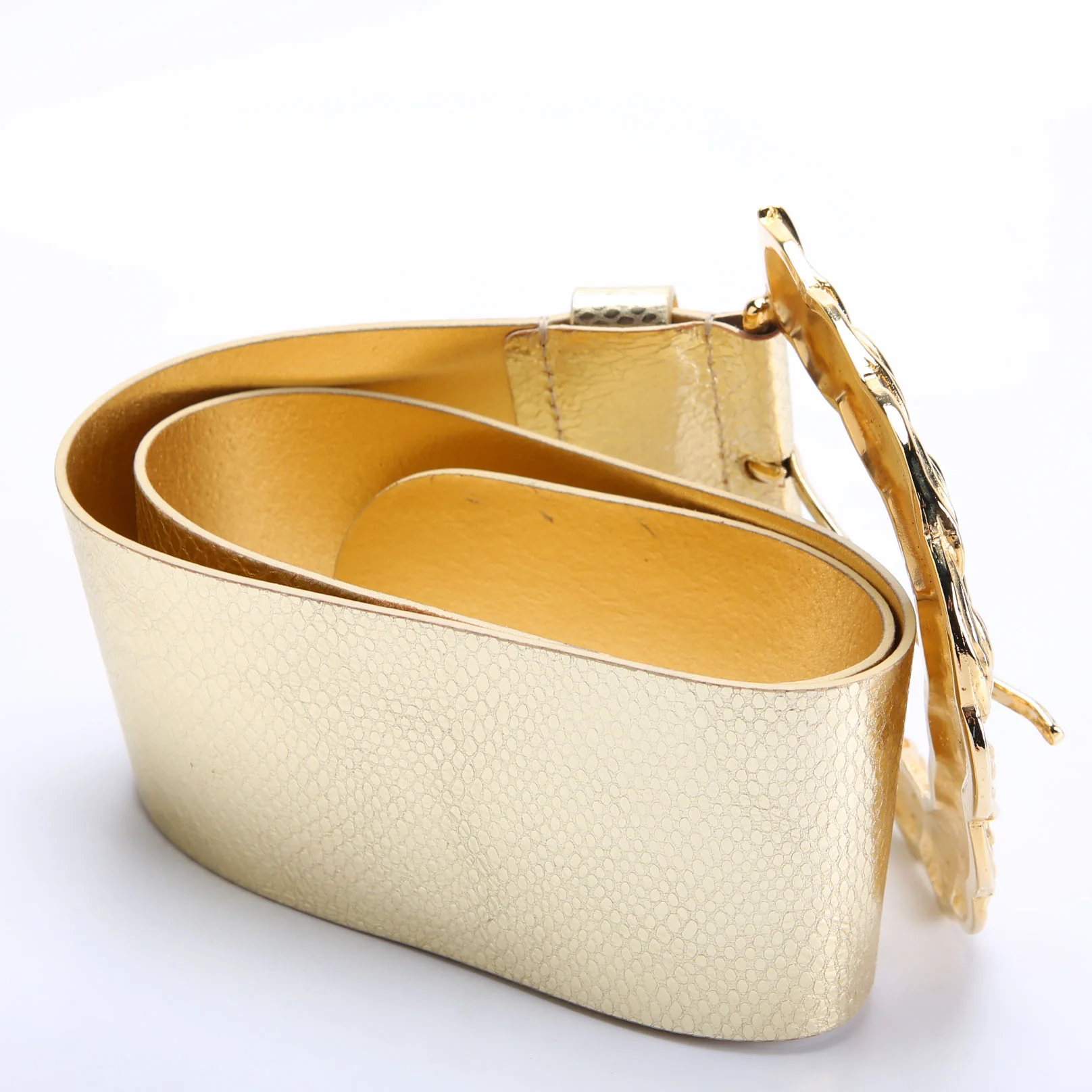 Twisted Rope Buckle Belt Size 75/30 Gold - Image 3
