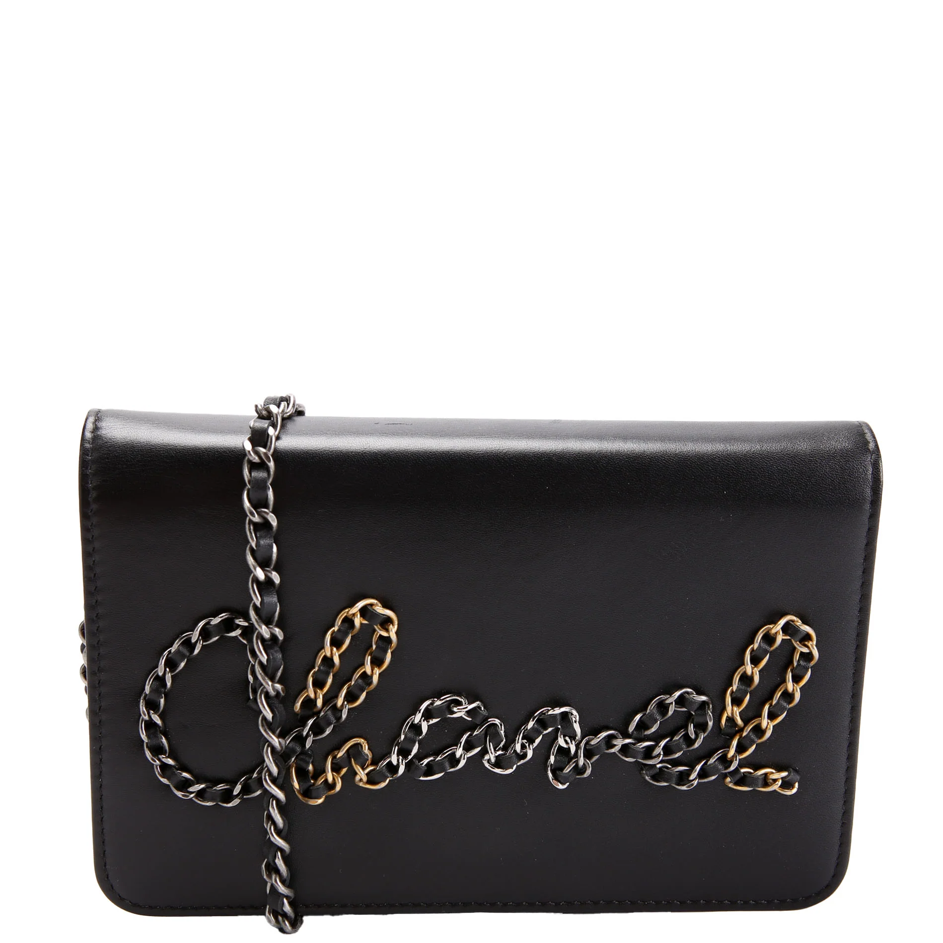 Two-Tone Chain 20s Signe WOC Calfskin 29M Black
