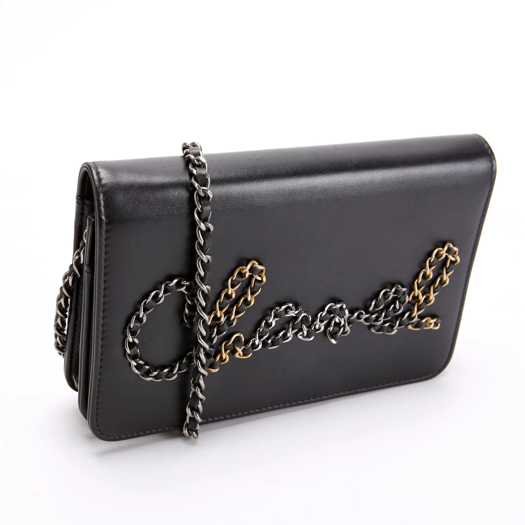 Two-Tone Chain 20s Signe WOC Calfskin 29M Black - Image 2