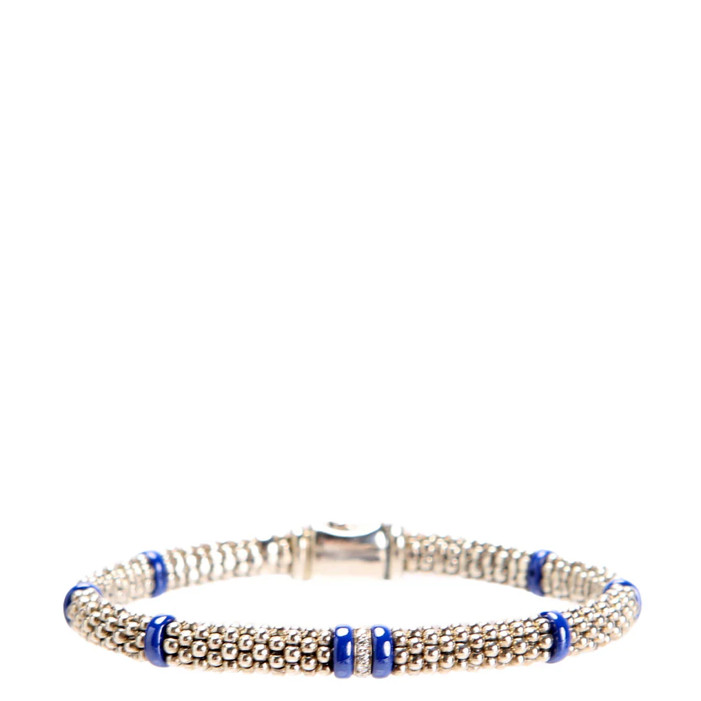 Ultramarine Seven Station Caviar/Beaded/925 9MM