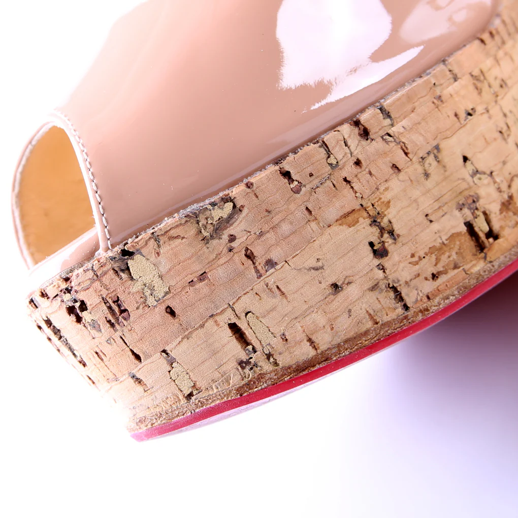 Une Plume Slingback Open Toe Cork Wedges Size 39 - Image 7
