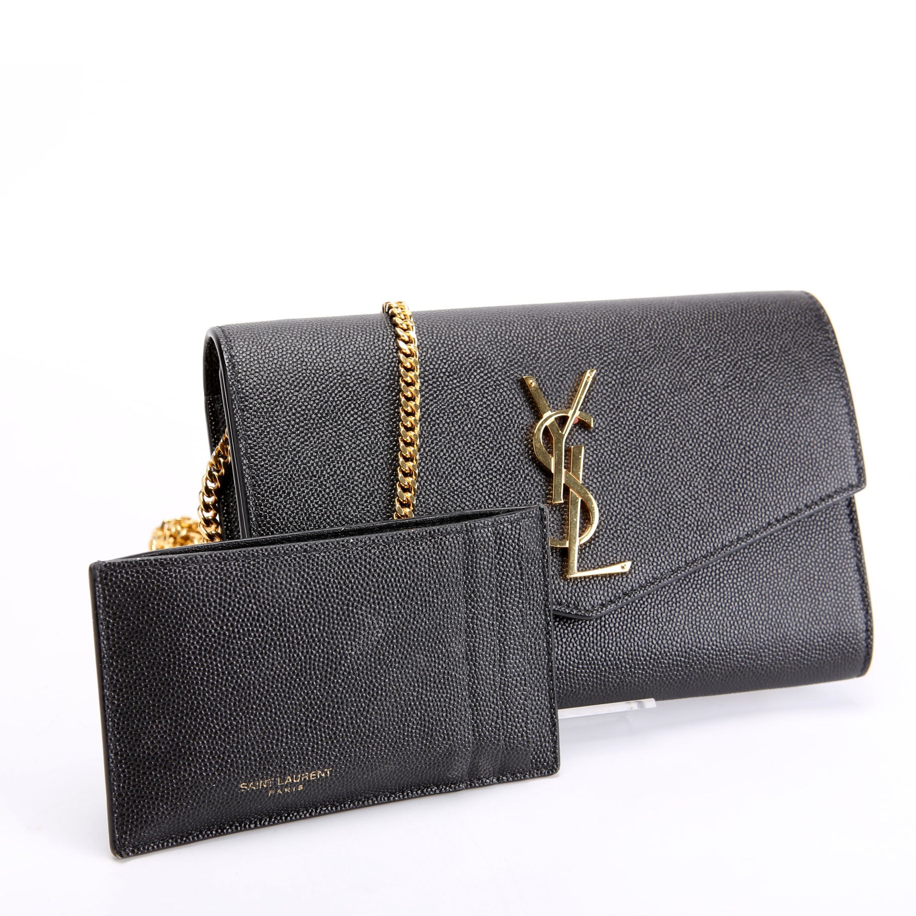 Uptown Chain Wallet Grain 607788 Black - Image 2
