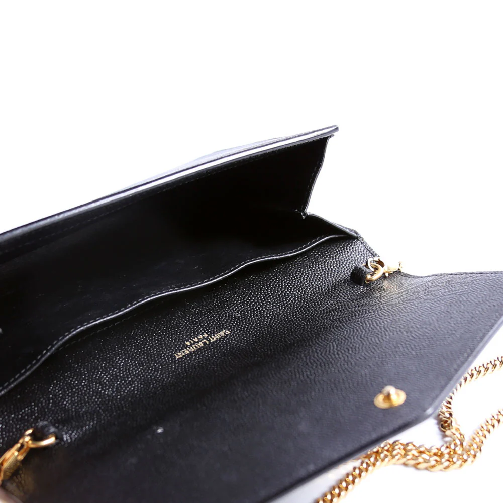 Uptown Chain Wallet Grain 607788 Black - Image 12