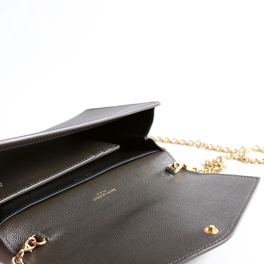Uptown Chain Wallet Grain 607788 Gray - Image 13