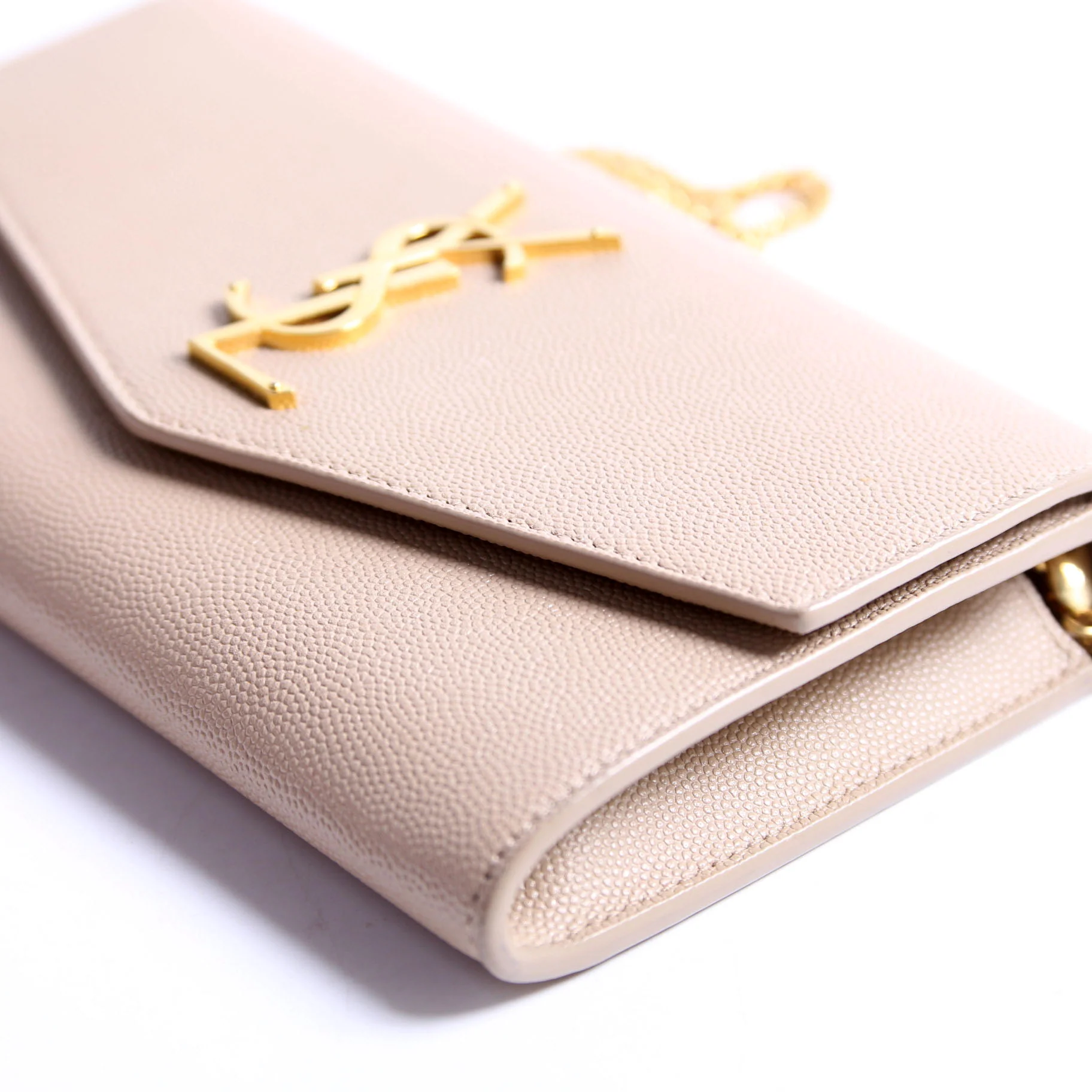 Uptown Chain Wallet Grain De Poudre 607788 Beige - Image 5