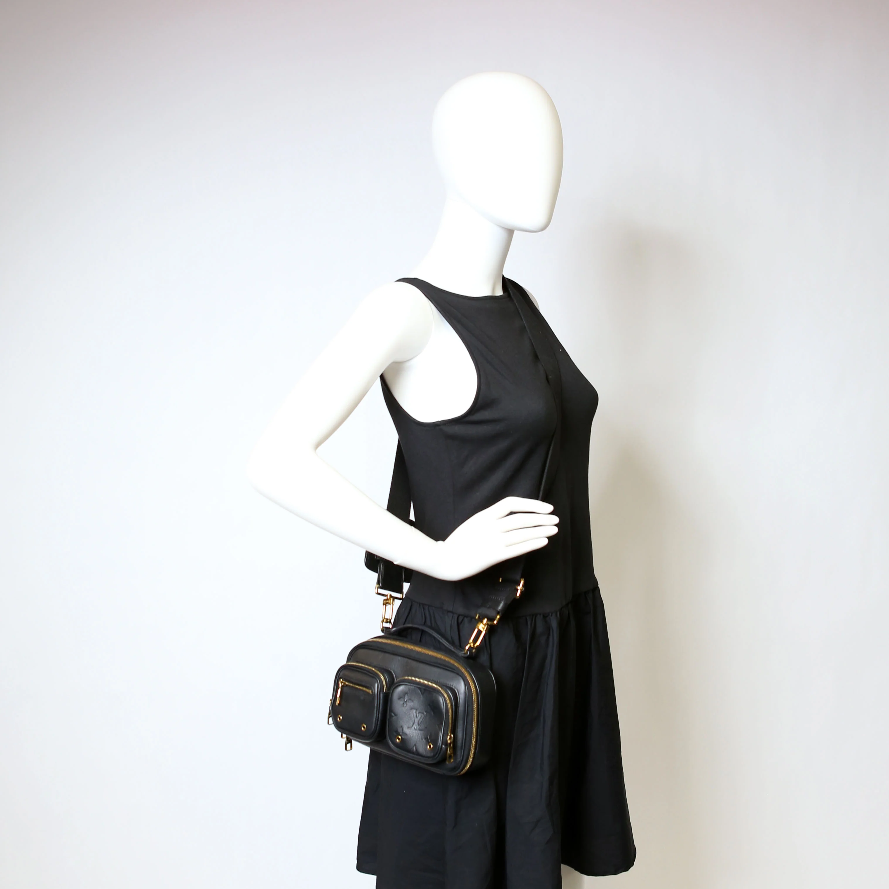 Utility Crossbody Embossed Calfskin Black - Image 18