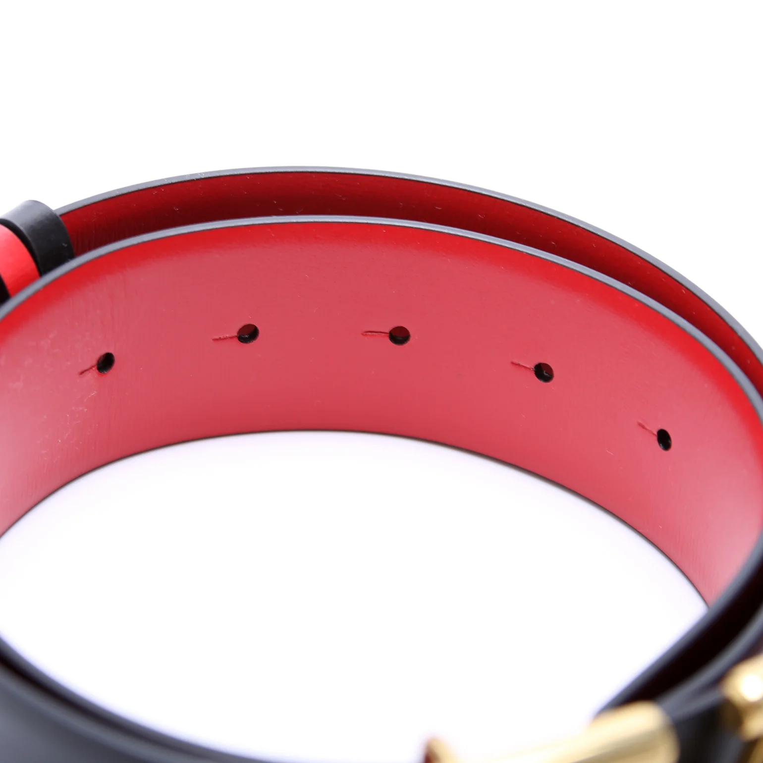 V Logo Signature 40MM Reversible Leather Belt Size 70/28 Black/Red - Image 3