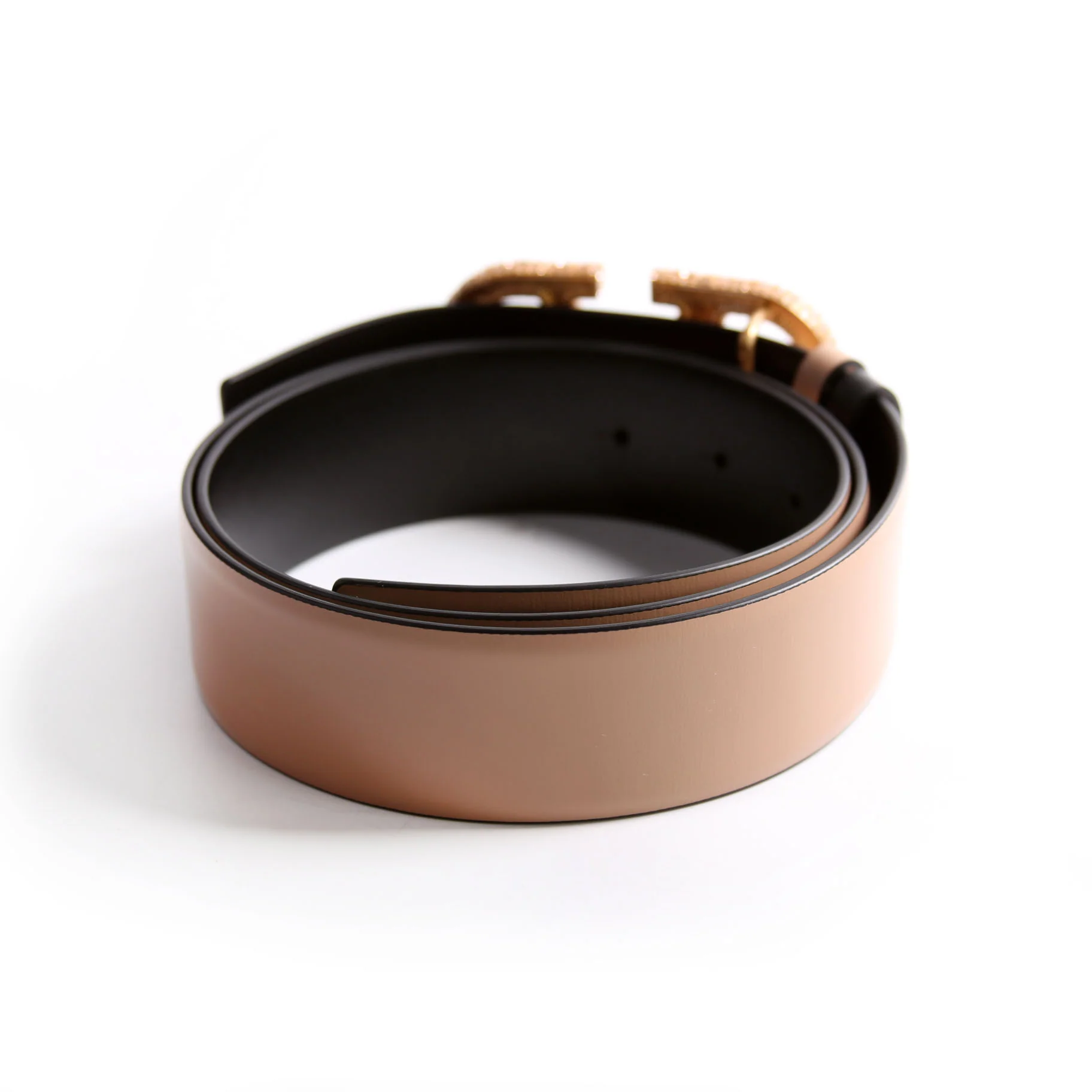 V Logo Signature Swarovski 40MM Reversible Belt Size 90/36 Tan - Image 3