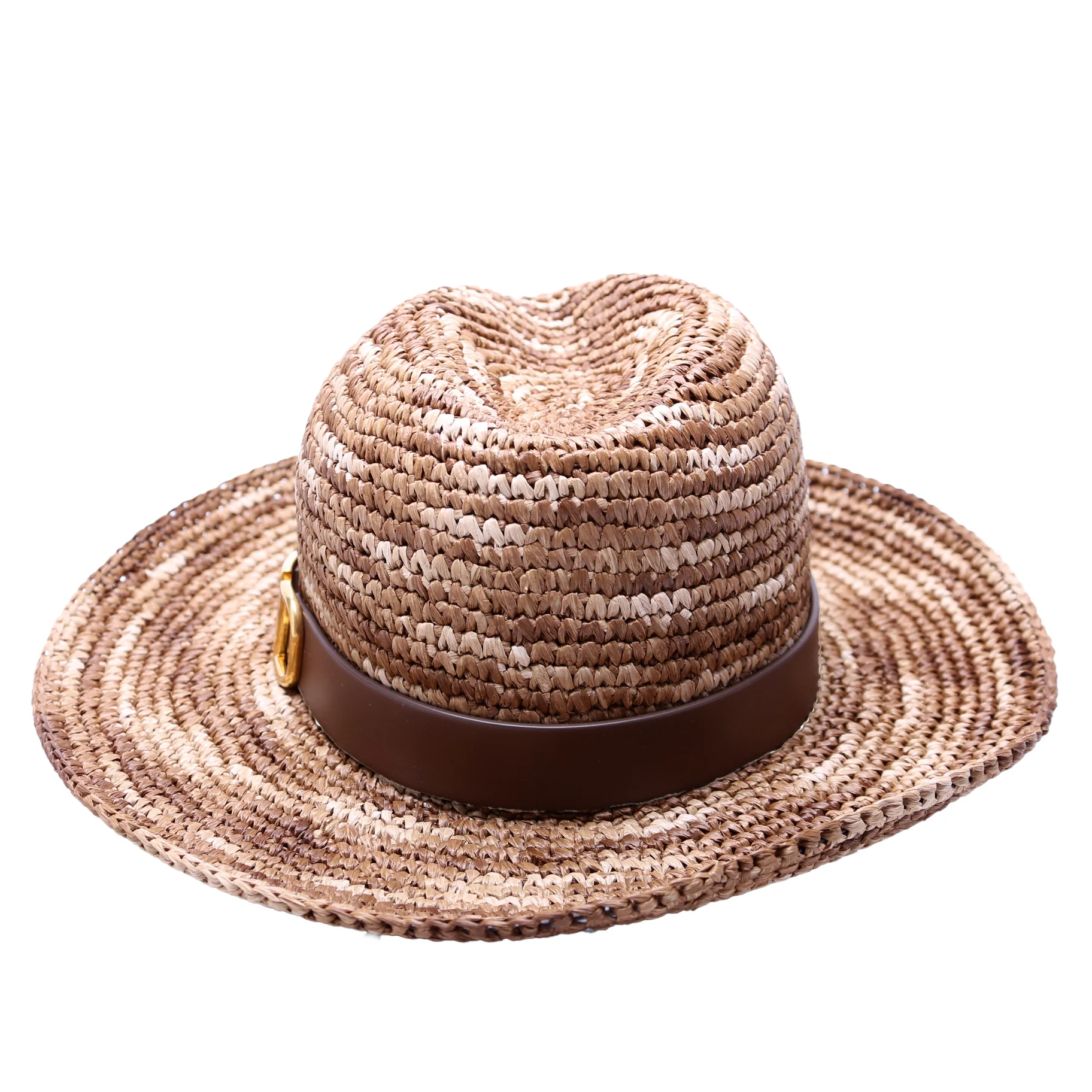 V Logo Straw Fedora Hat Size Large - Image 3