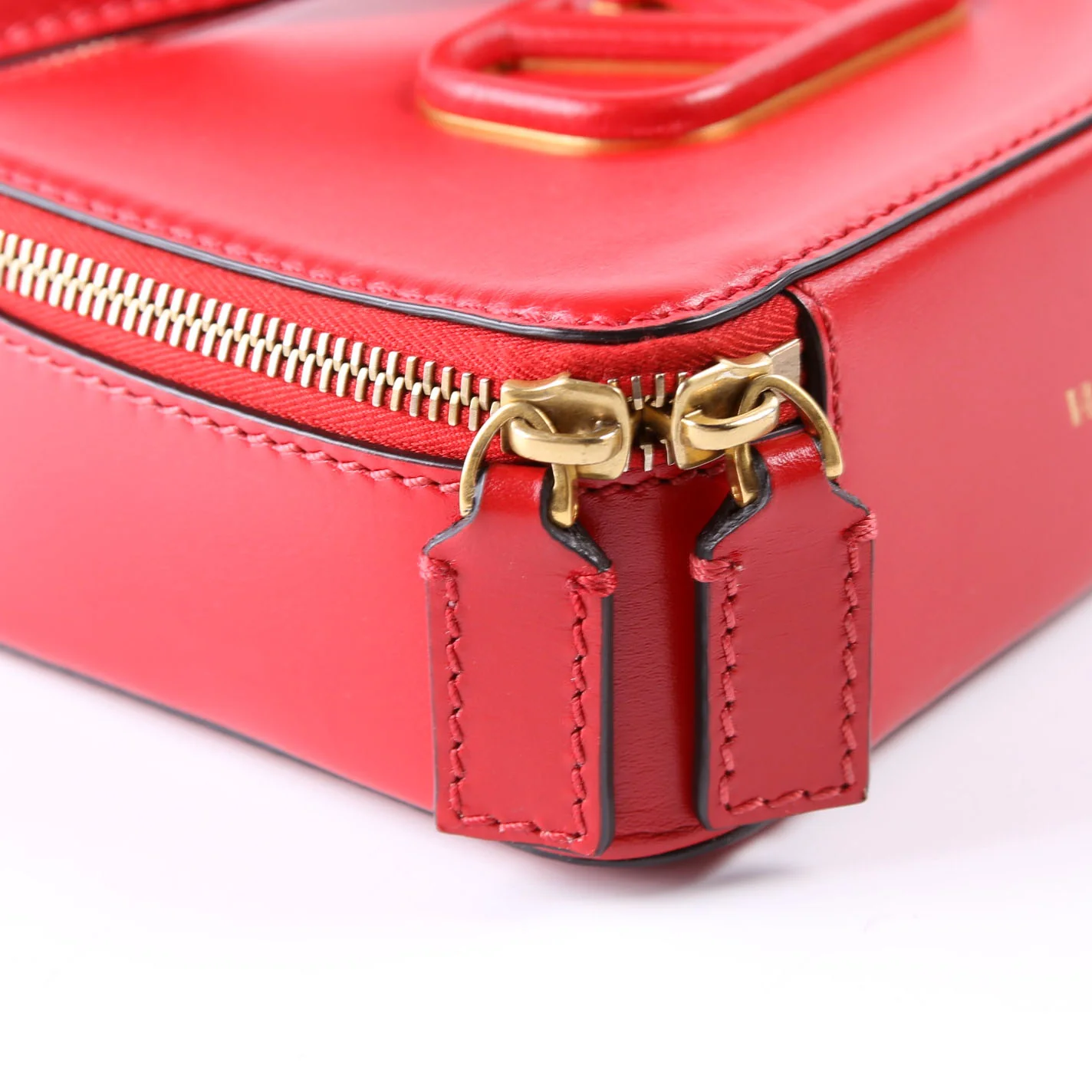 V Sling Crossbody Calfskin Red - Image 6