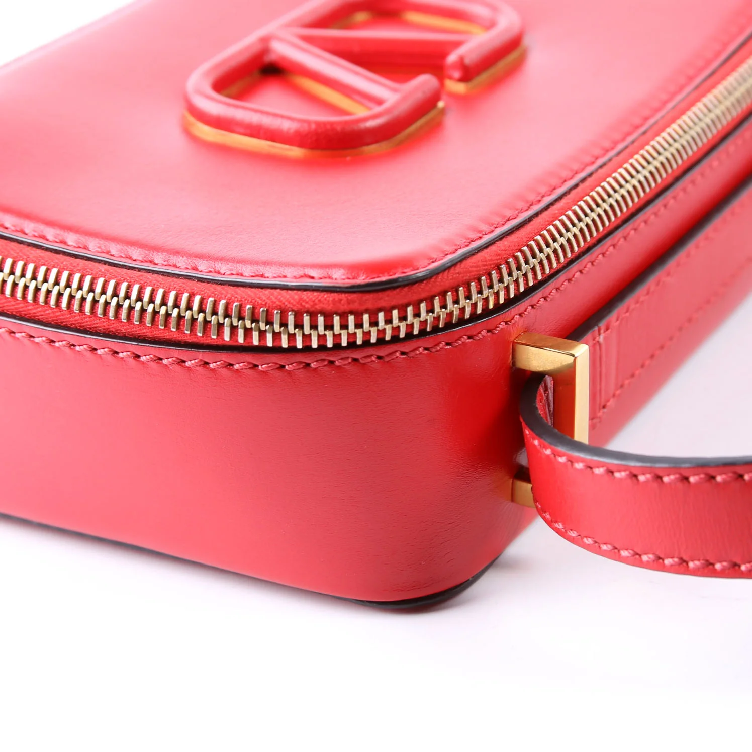 V Sling Crossbody Calfskin Red - Image 8
