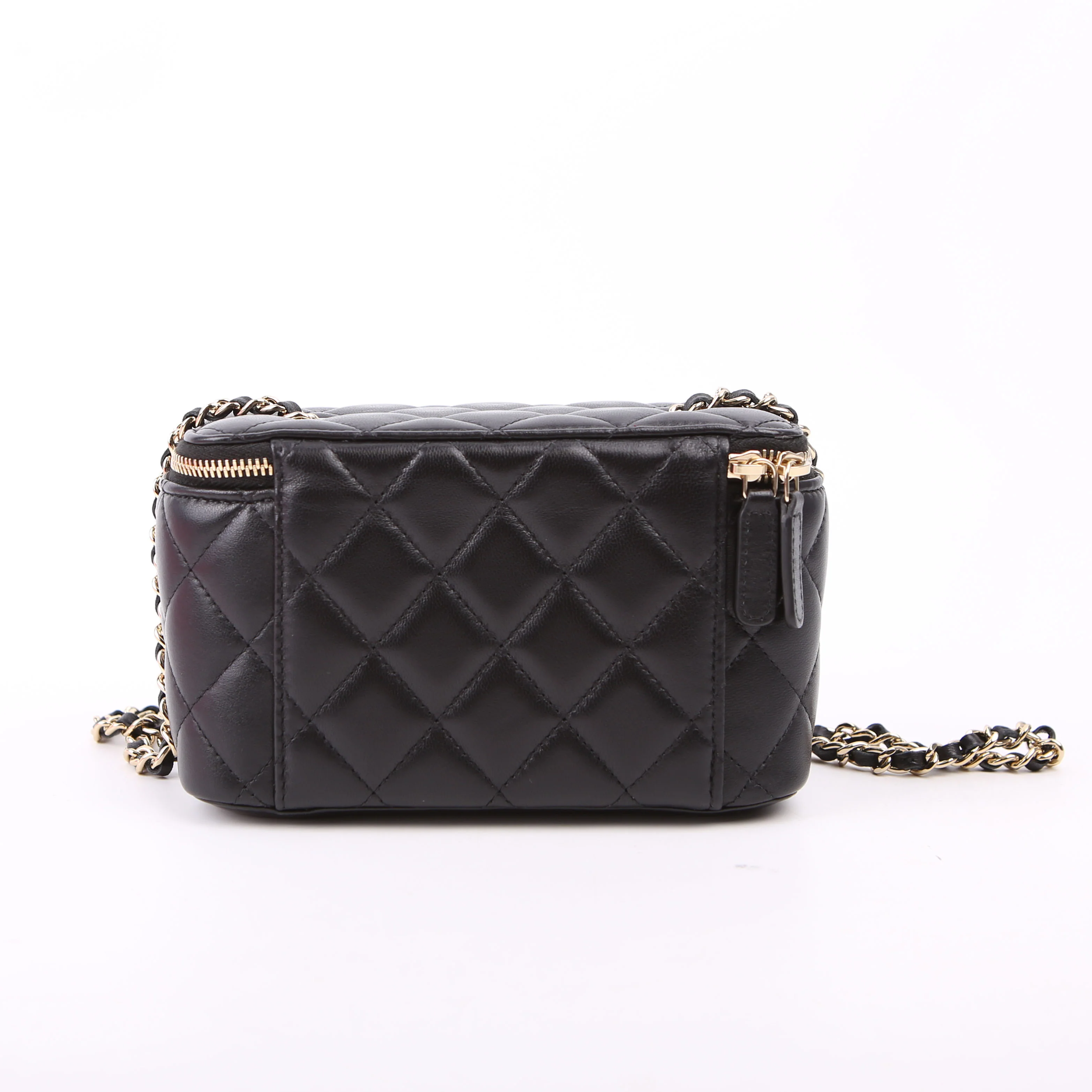 Vanity Case Small with Chain Lambskin 30M Black - Image 3