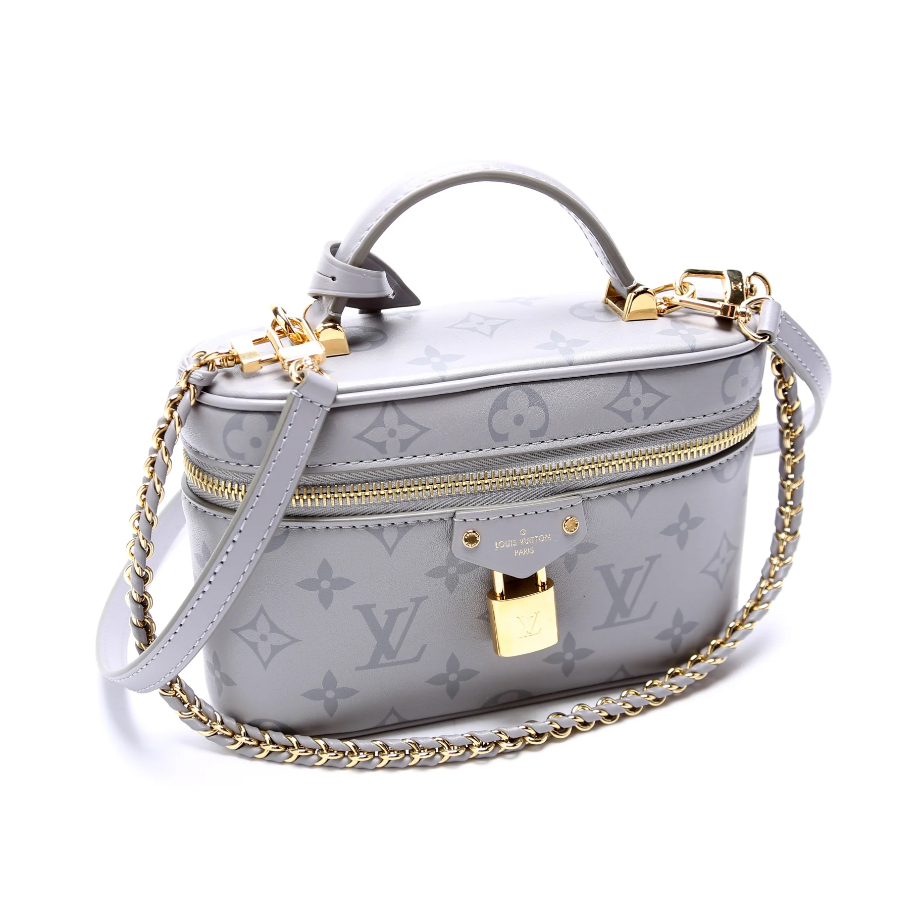 Vanity Chain Pouch Calfskin Monogram Grey - Image 2